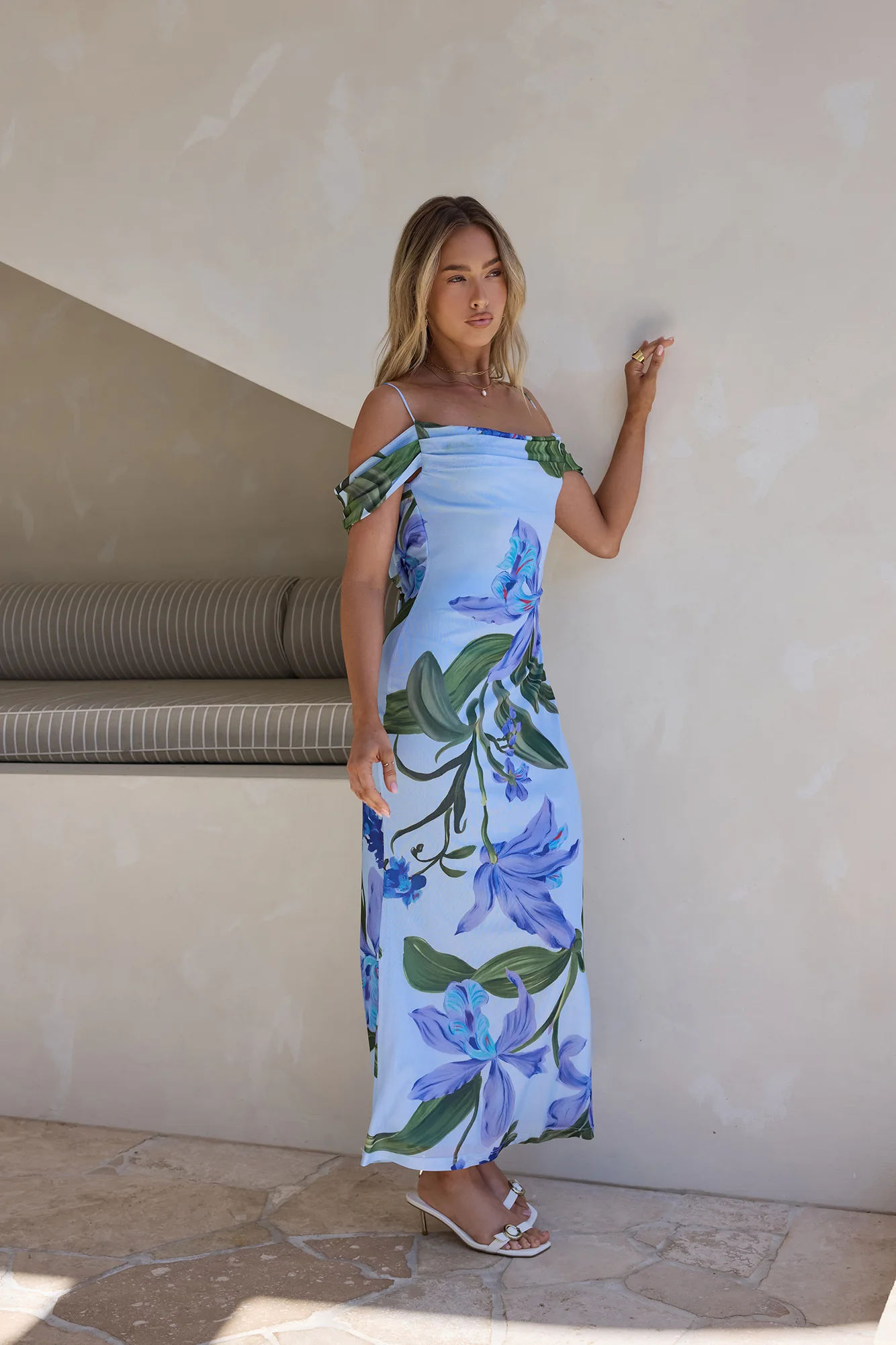 Lost In Your Eyes Mesh Maxi Dress Blue
