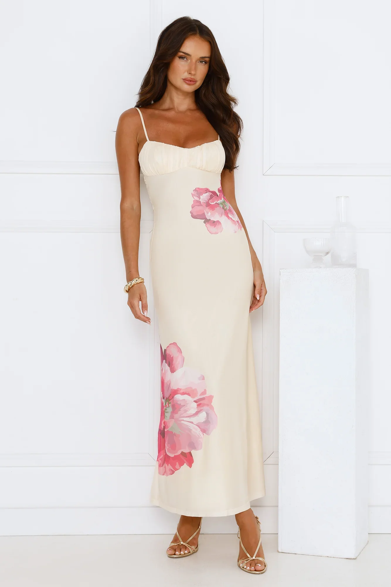 Paradise Glow Mesh Midi Dress Yellow