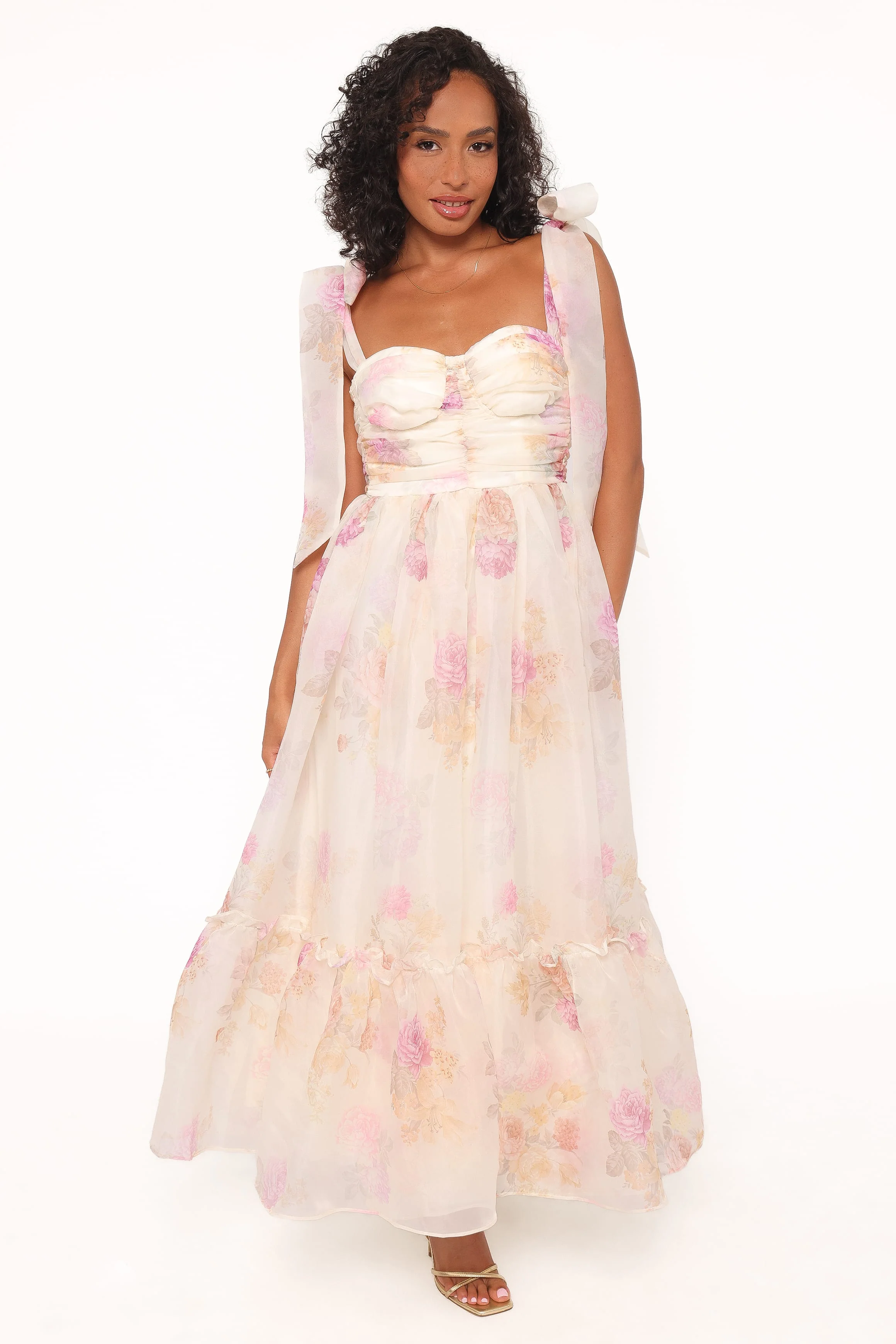 Floret Midi Dress - Yellow Floral