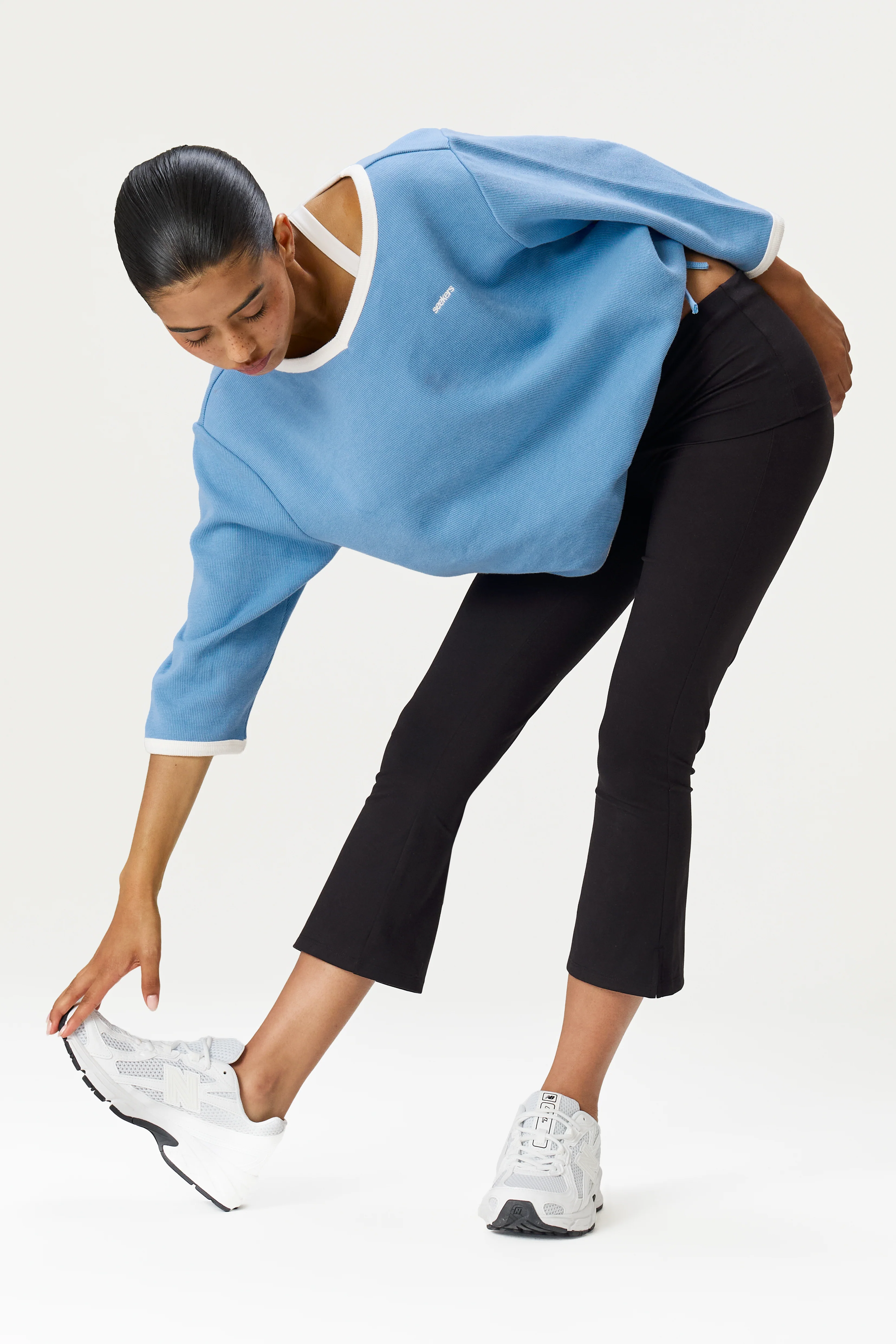 Pamela Cotton Cinch Sweatshirt in Cornflower Blue