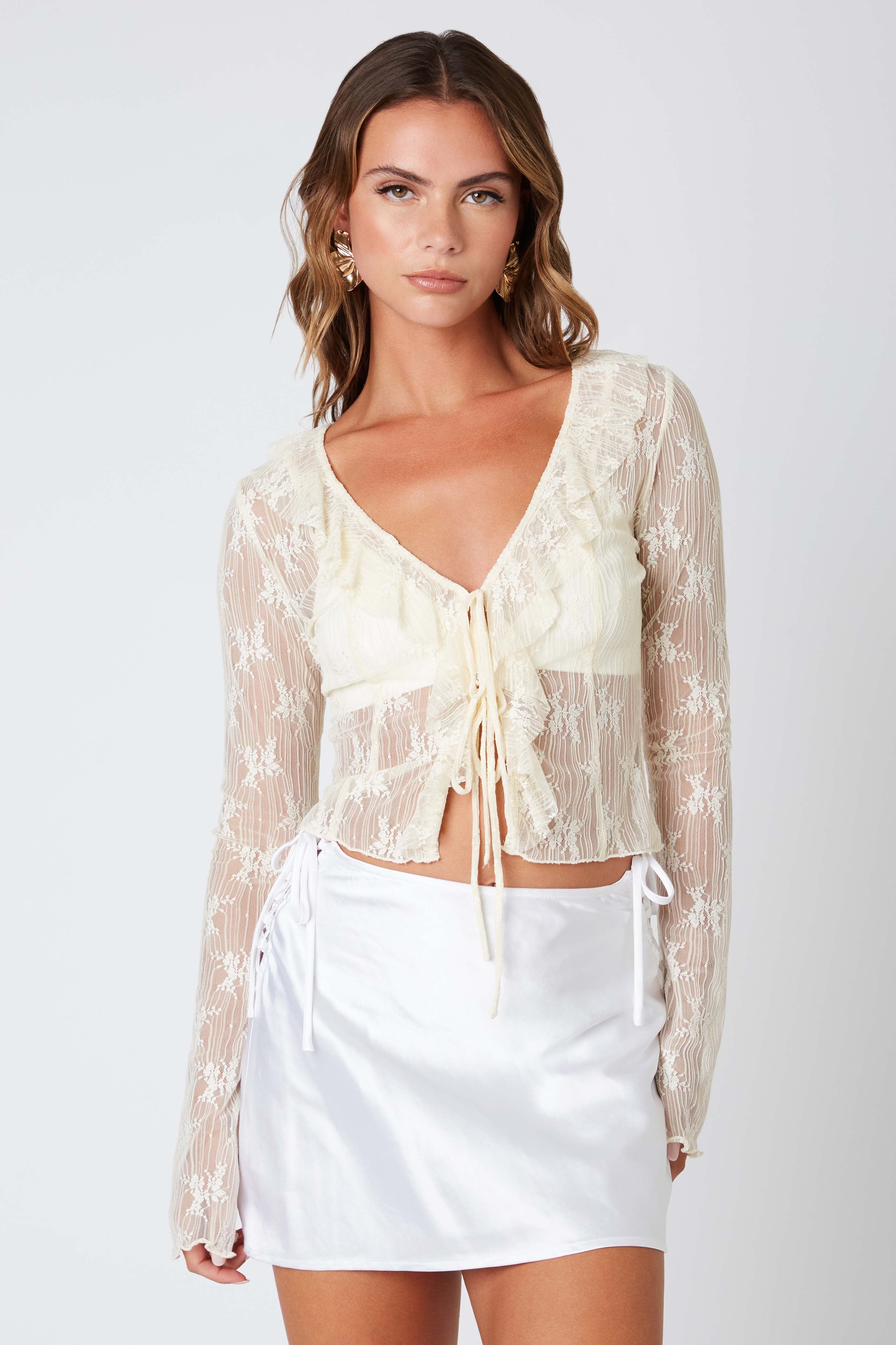 Long Sleeve Lace Cover-Up
