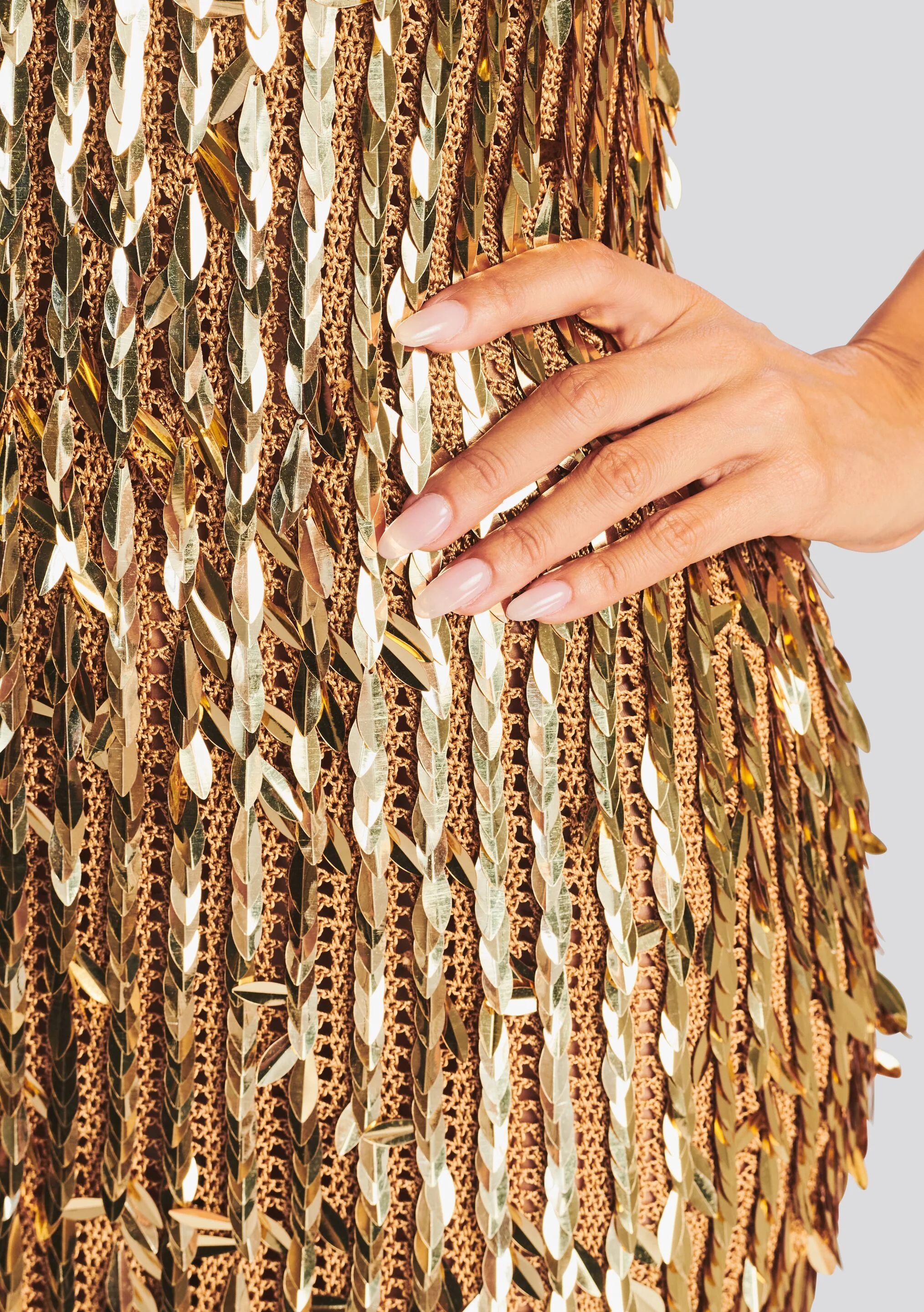 Saros Feather Sequin Crochet Dress