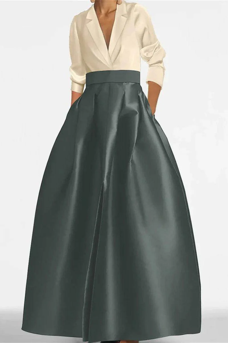 A Line Jewel Neck V-Neck Long Sleeves Mother Dresses CM0342