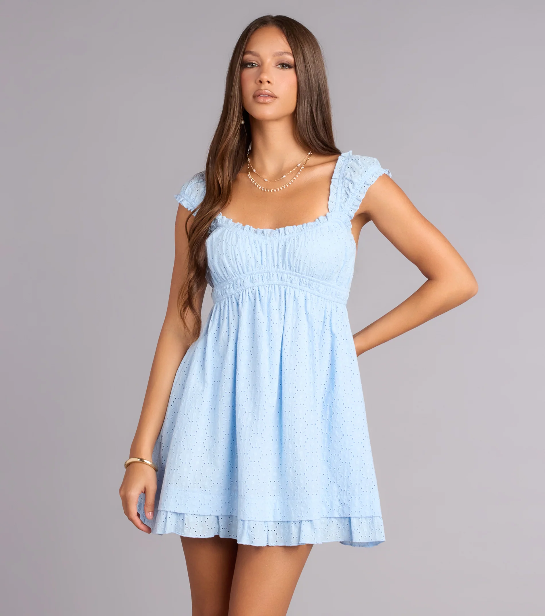 Sunshine State Of Mind Eyelet Mini Dress