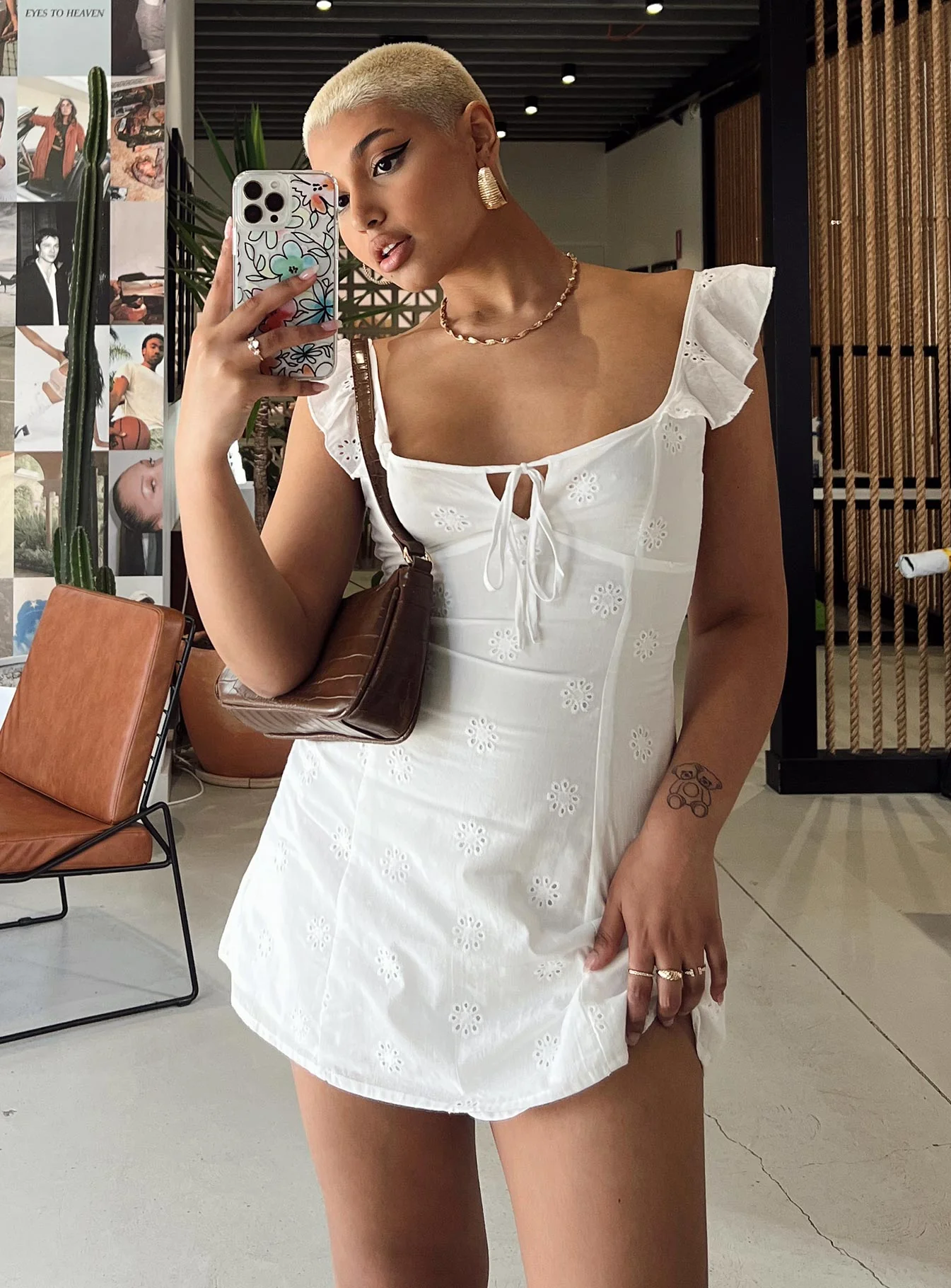 Besiana Mini Dress White - luluinthesky