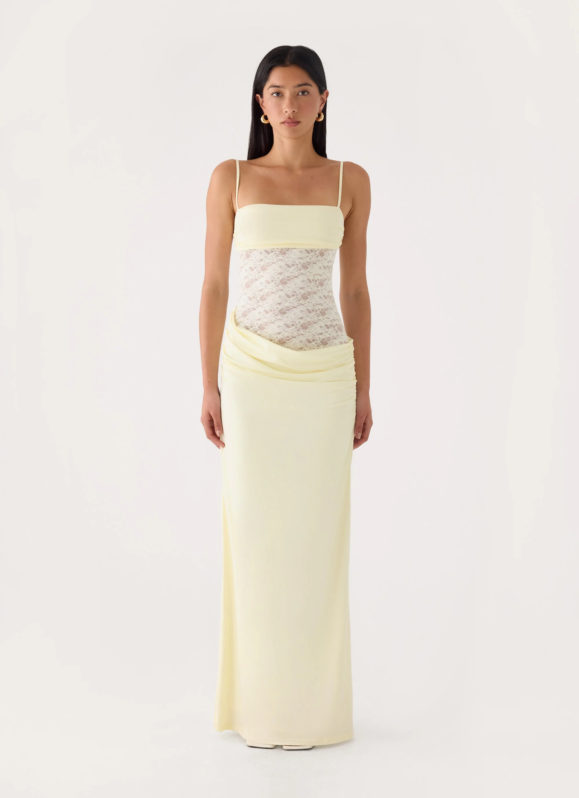 Emesy Lace Maxi Dress - Yellow