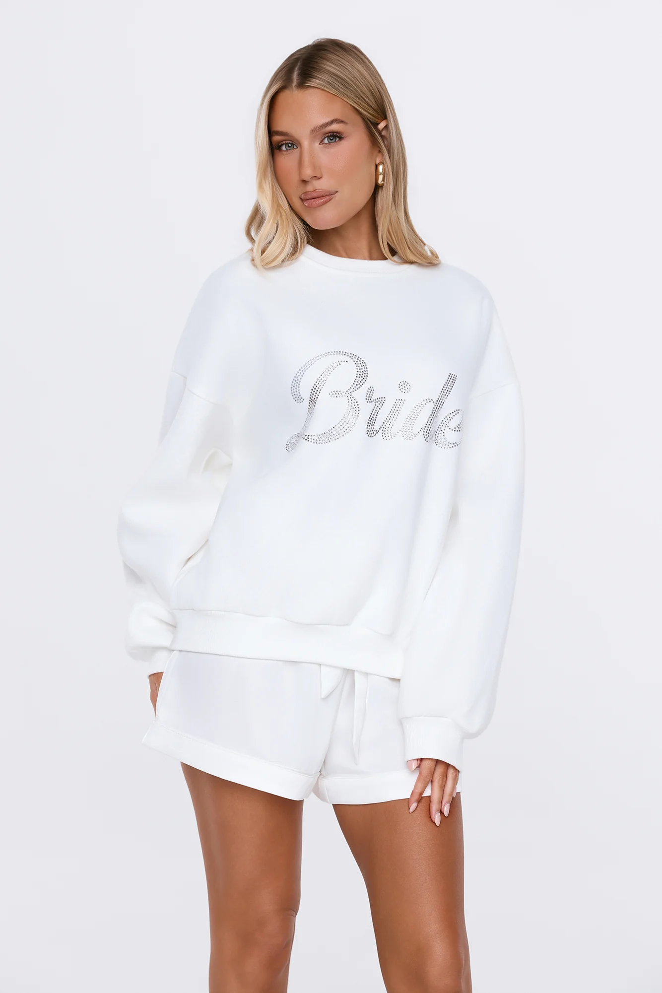 Bedazzled Bride Sweater White