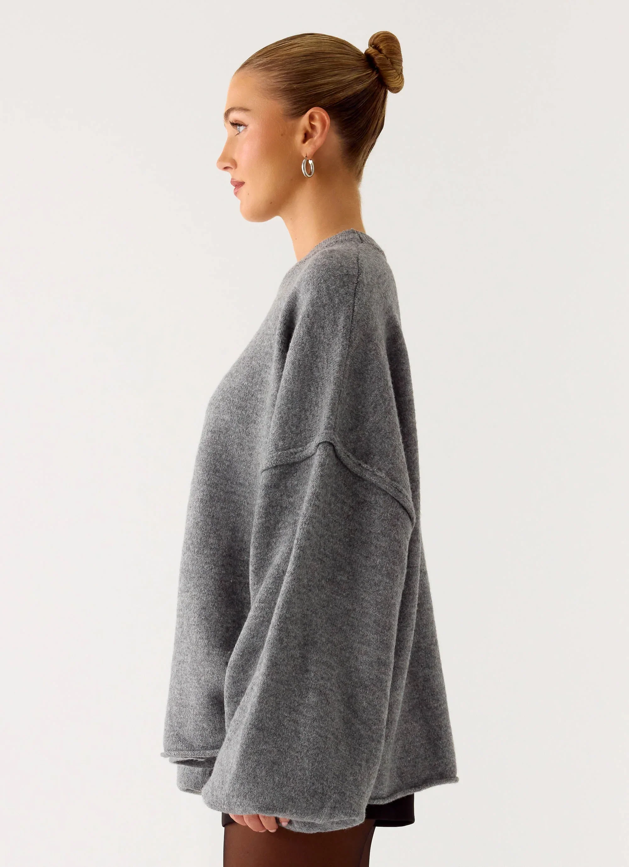 Jack Oversized Knit Sweater - Grey