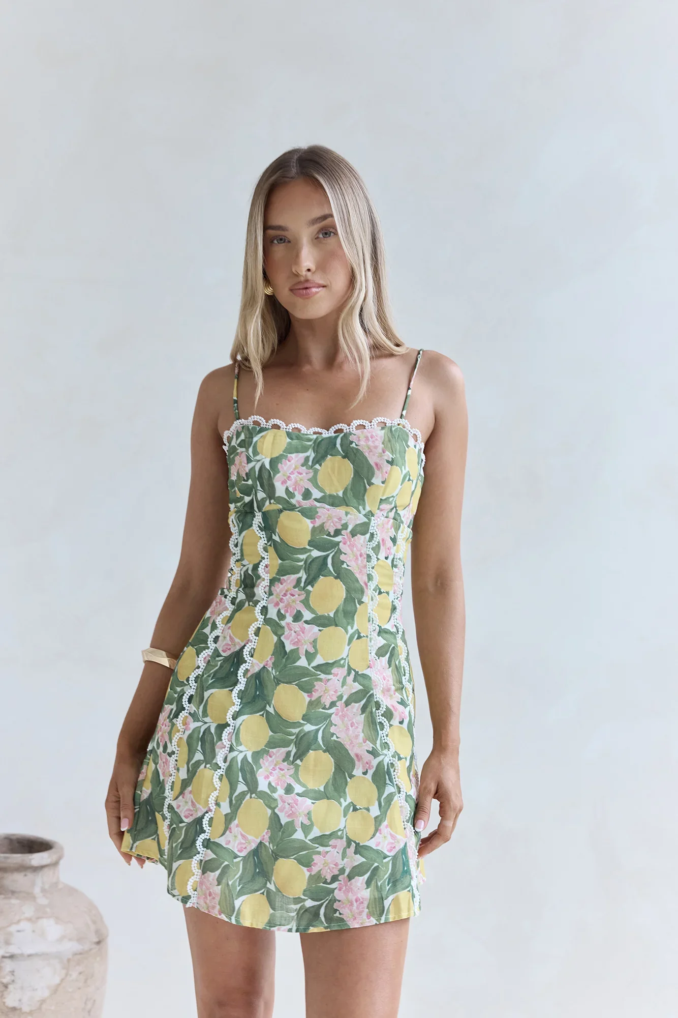 Sweet Citrine Mini Dress Green