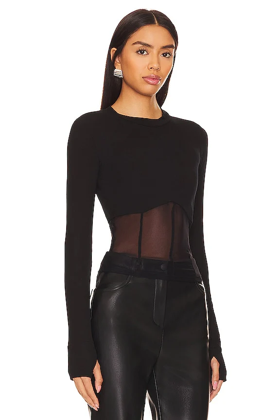 Danton Rib Mesh Corset Top