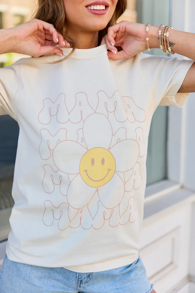 Retro Mama Daisy Ivory Graphic Tee