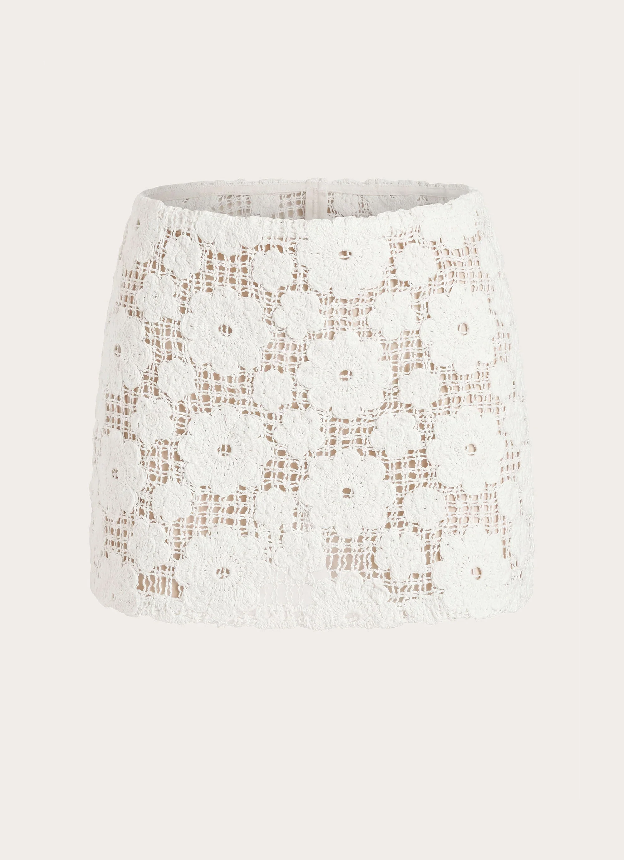 Nyxie Crochet Mini Skirt - White - luluinthesky