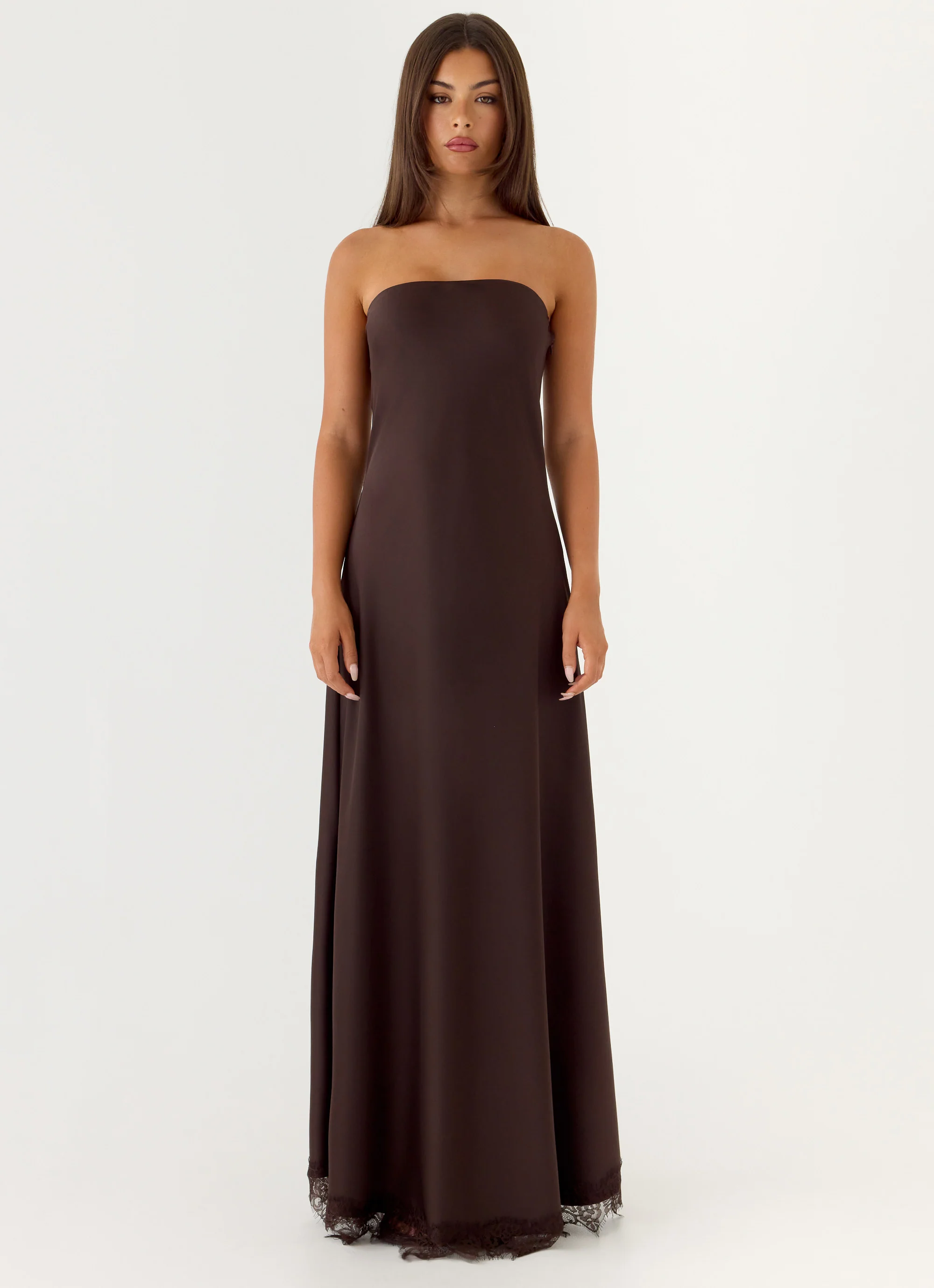 Kayleigh Strapless Maxi Dress - Chocolate Torte