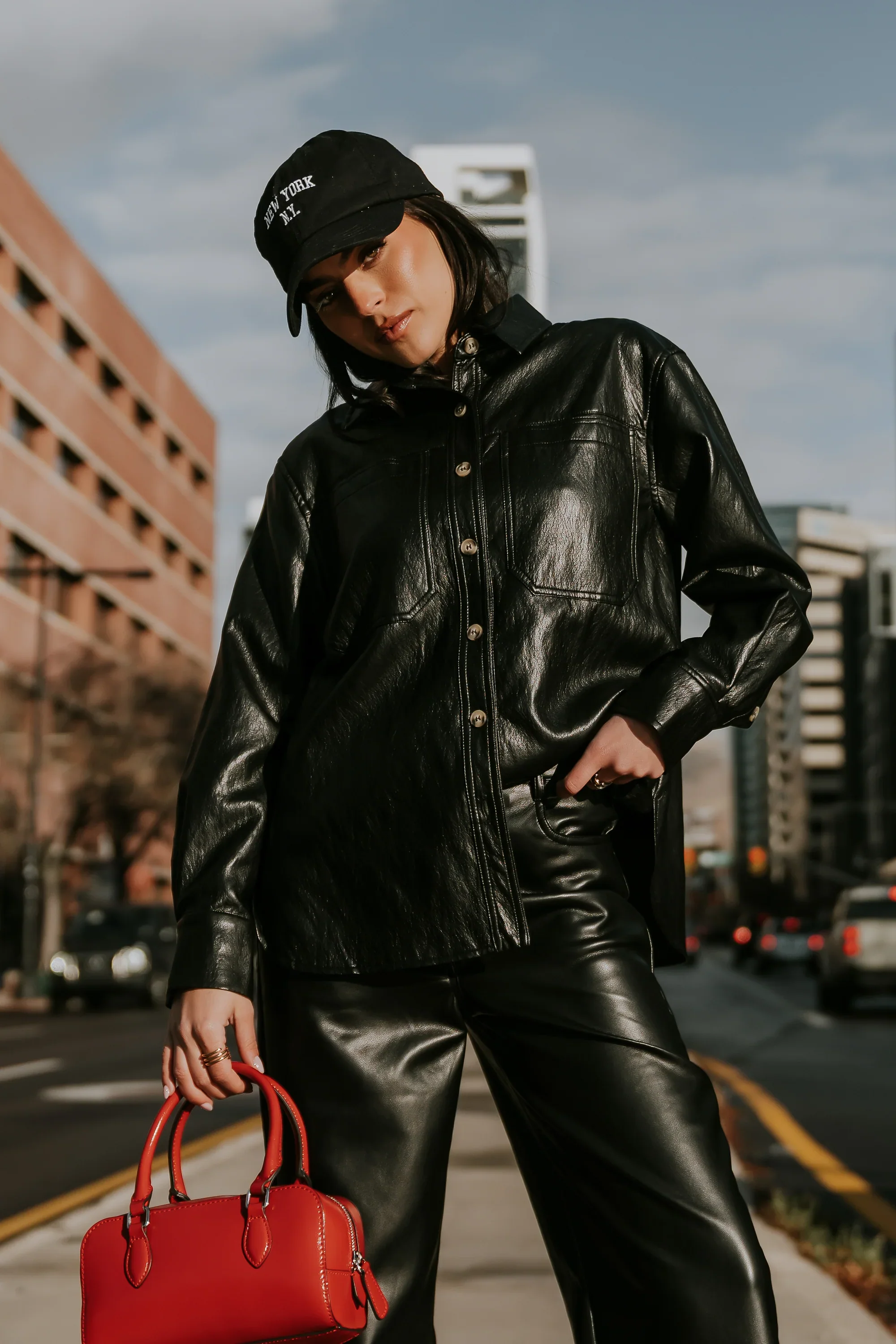 Bruno Vegan Leather Shacket