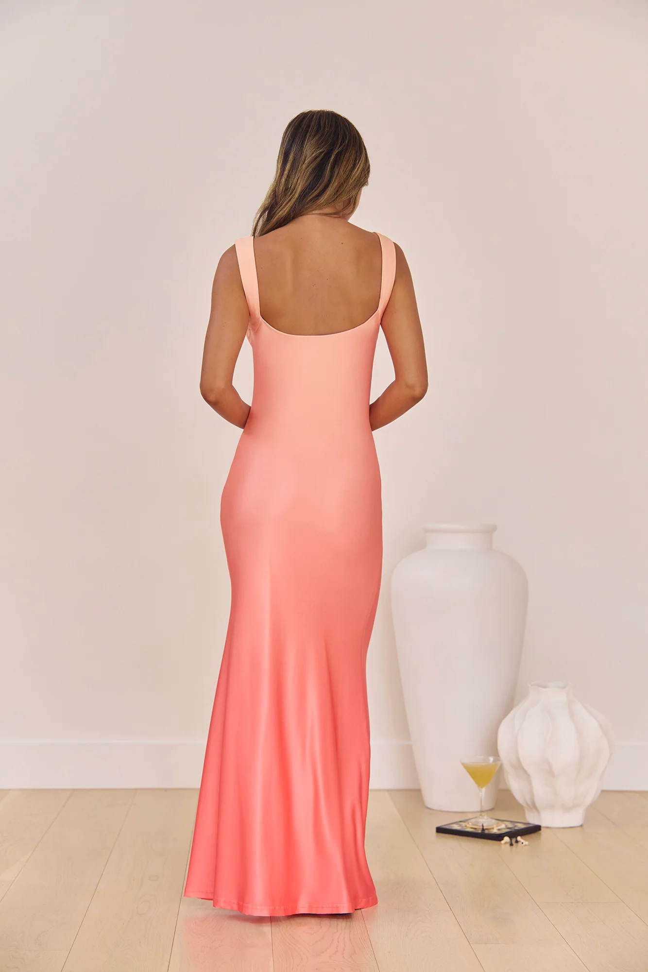 Spring In The Clouds Maxi Dress Peach Ombre