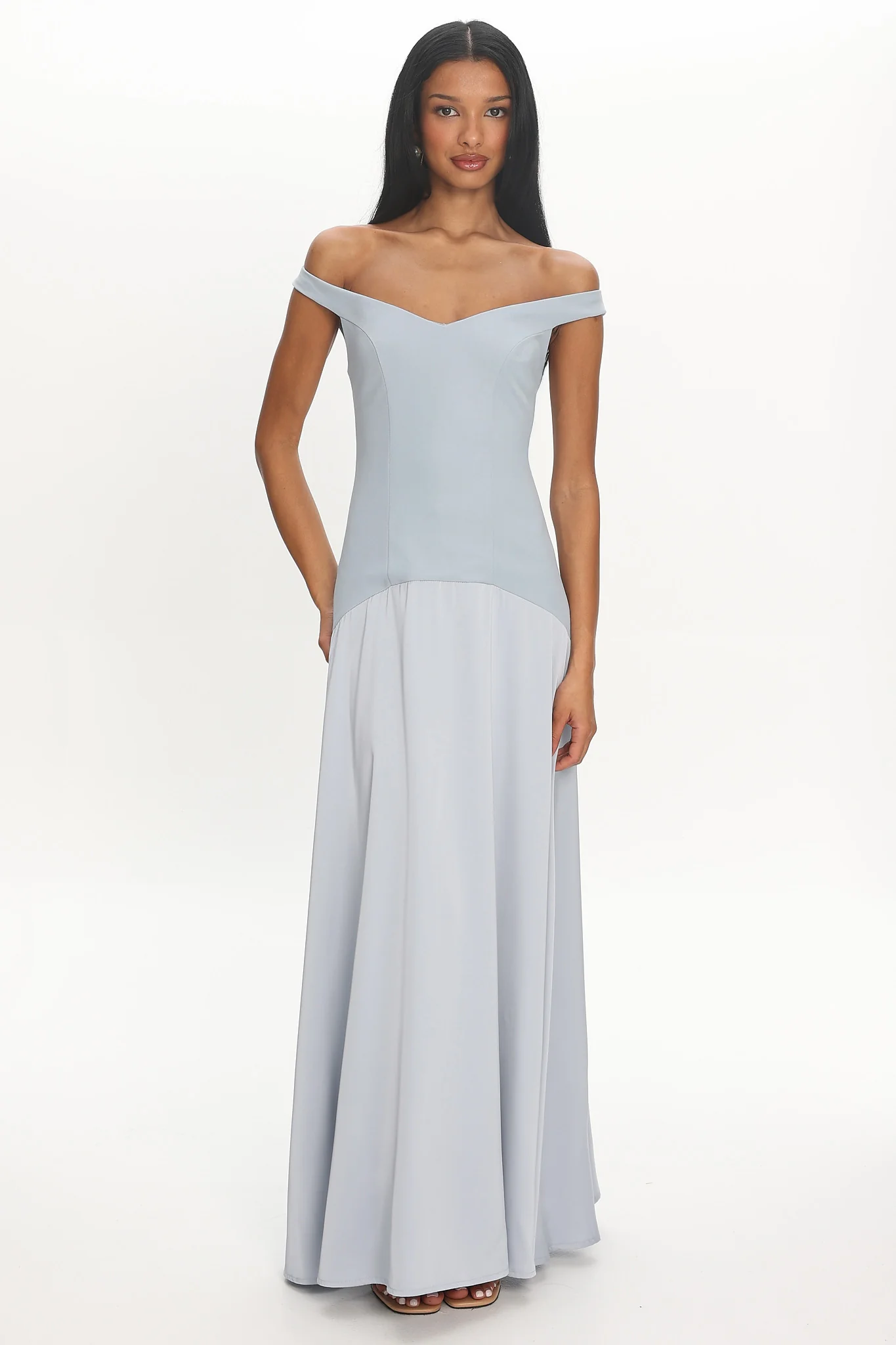 Hestia Off-Shoulder Maxi Dress Pale Blue