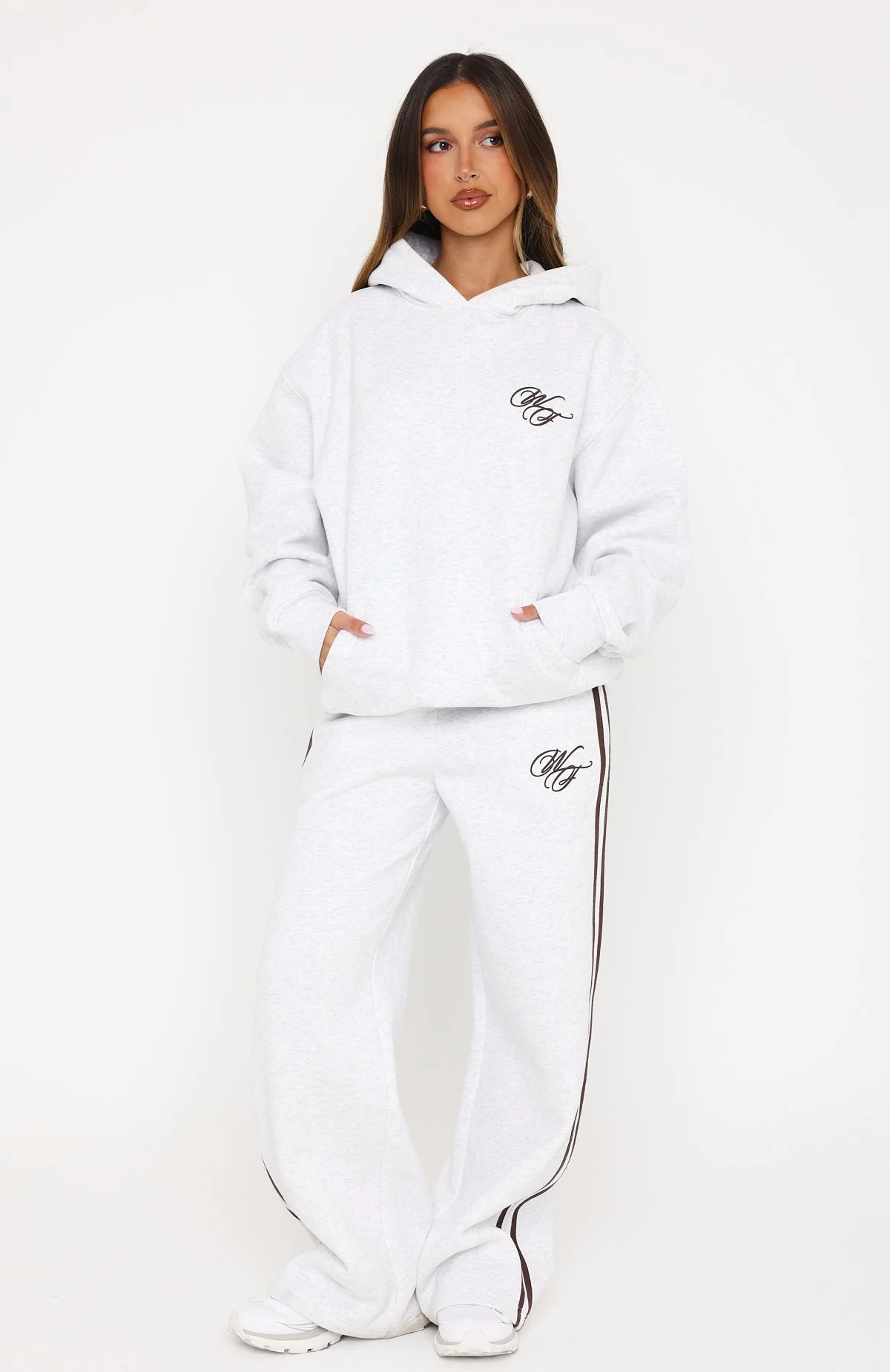 Studio 17 Raven Wide Leg Sweatpants Grey Marle
