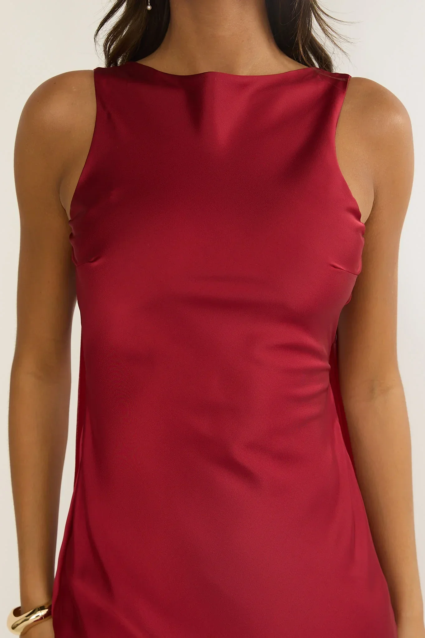 Veyla Shoulder Sash Maxi Dress Wine