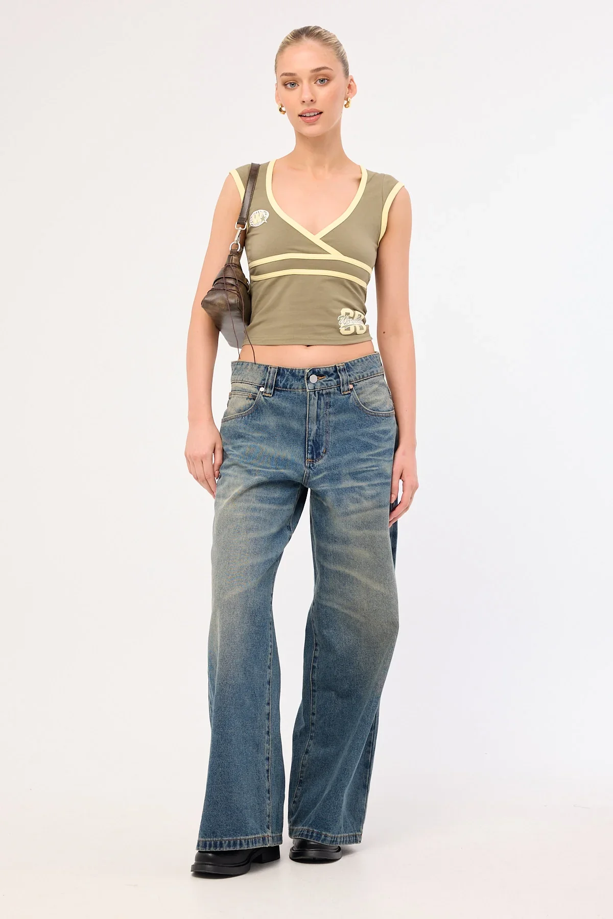 Worship Major League Wrap Top Kelp