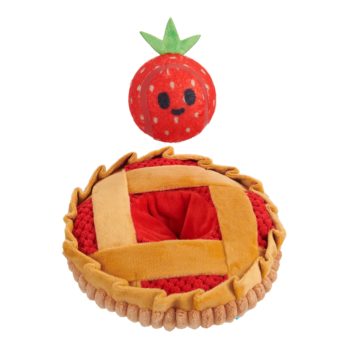 Strawberry Pie Plush Multi-Part + Enrichment Dog Toy