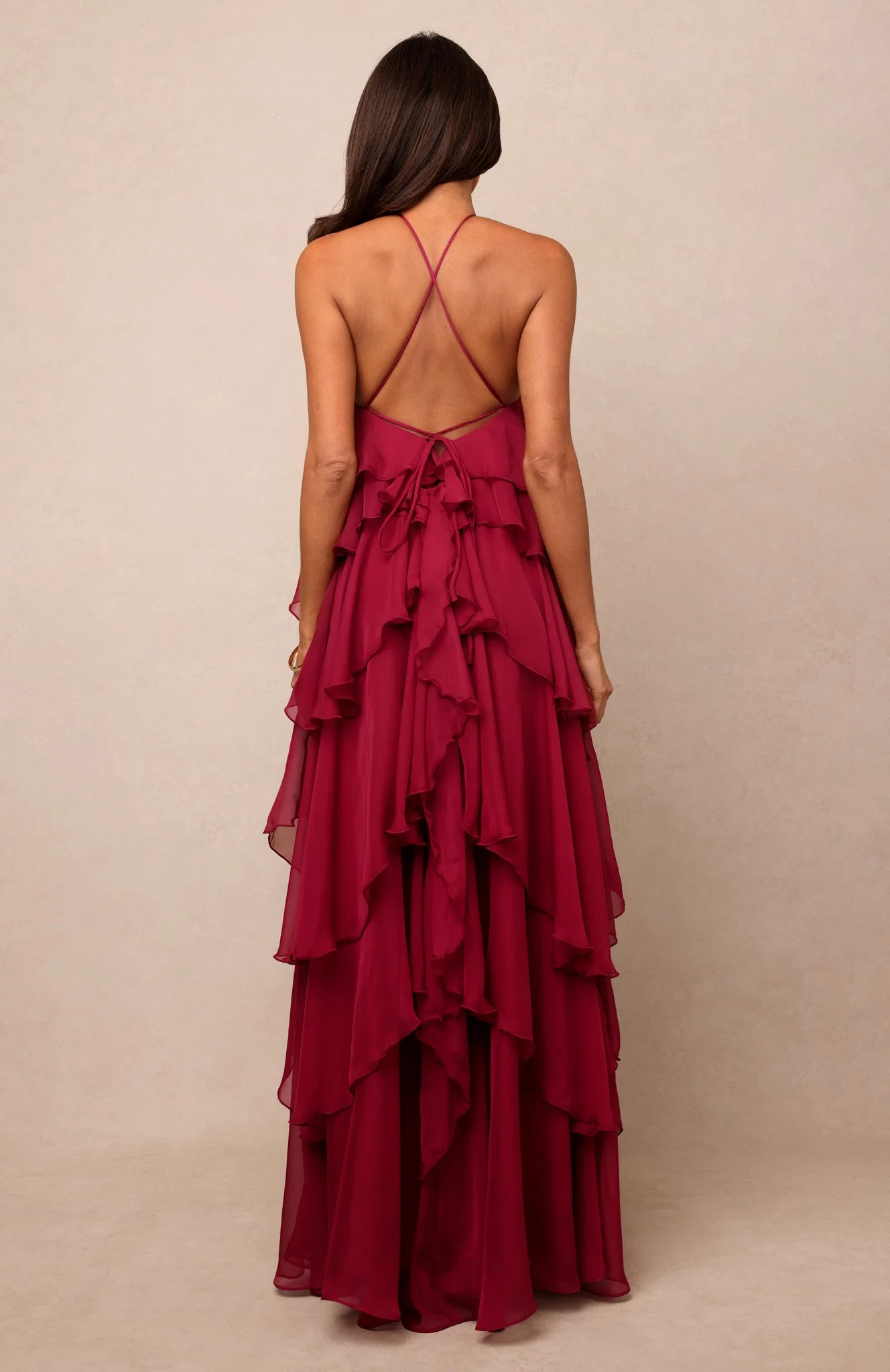 Golden Waves Maxi Dress Fuchsia - FASHION NOB
