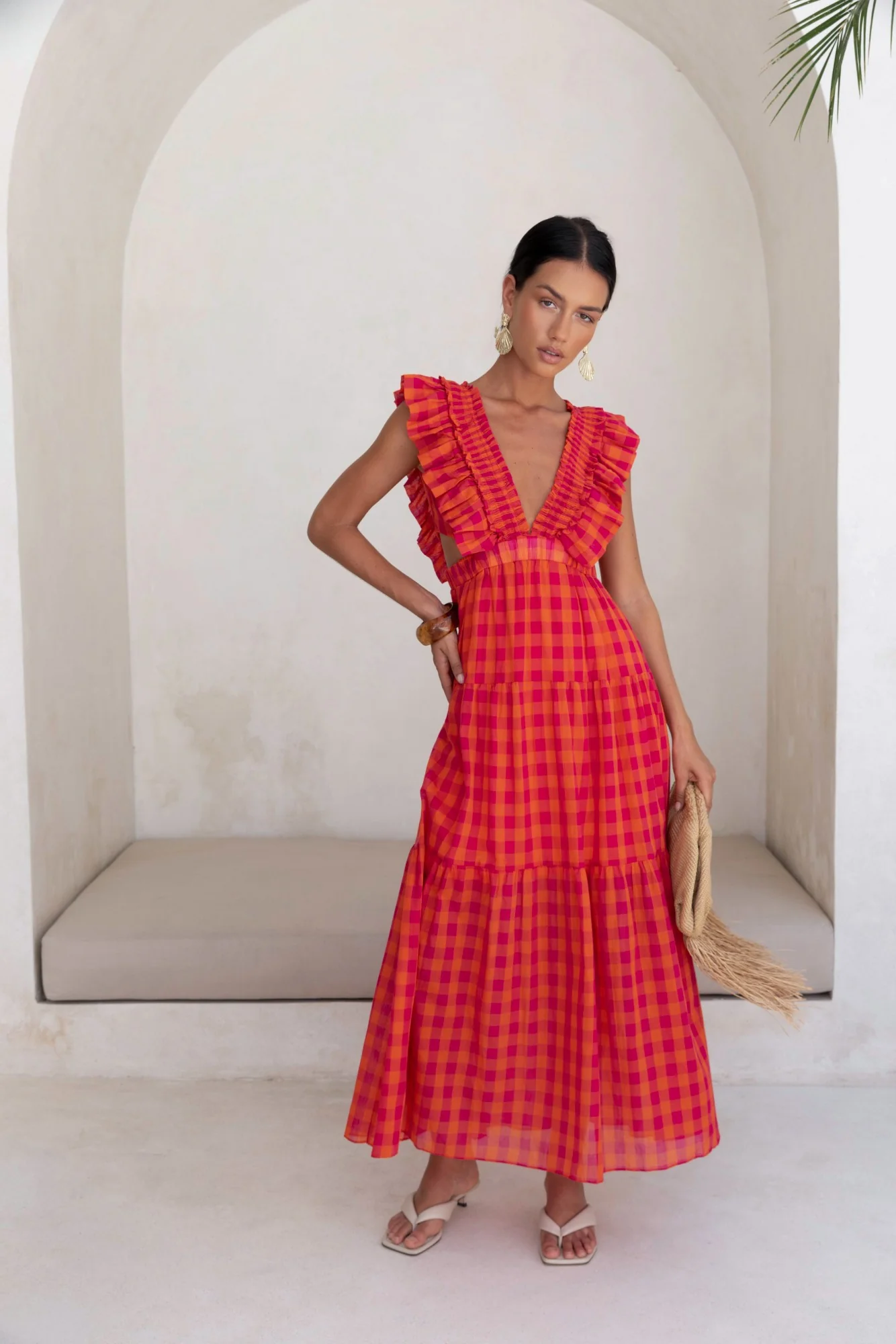 Sunset Picnic Maxi Dress Pink - luluinthesky