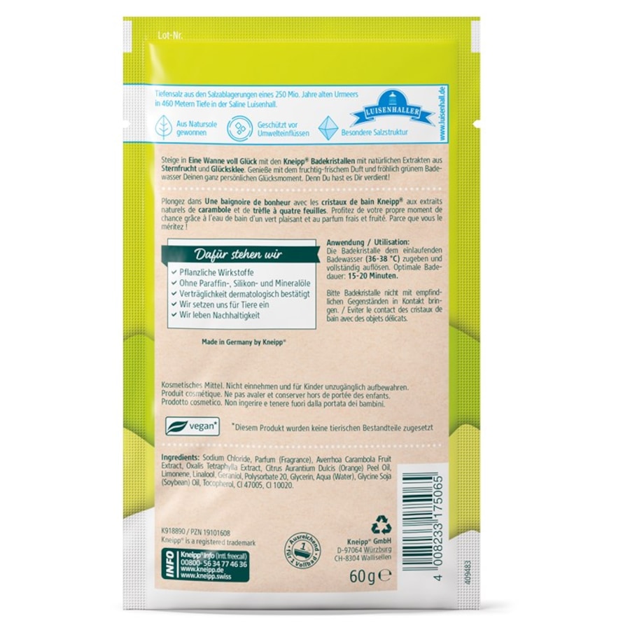 Kneipp Bath crystals Kryształy do kąpieli Wanna pełna szczęścia