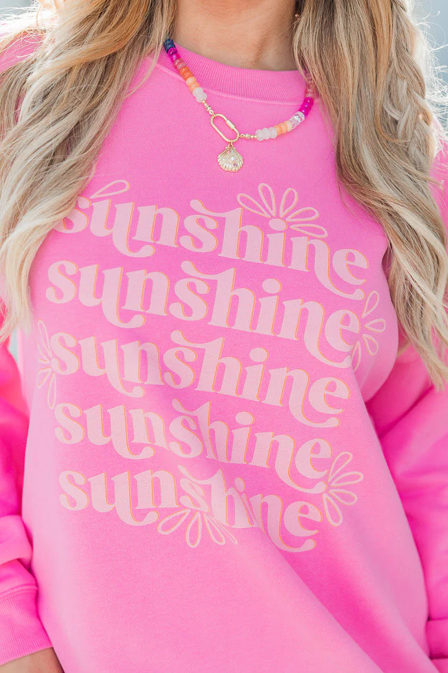 Sunshine Repeat Pink Graphic Sweatshirt