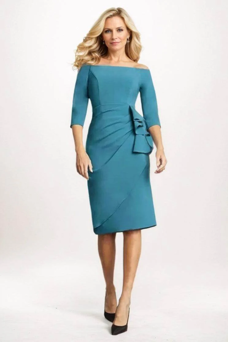 Sheath Midi Luxe Satin Mother Of The Bride Dress CM0309