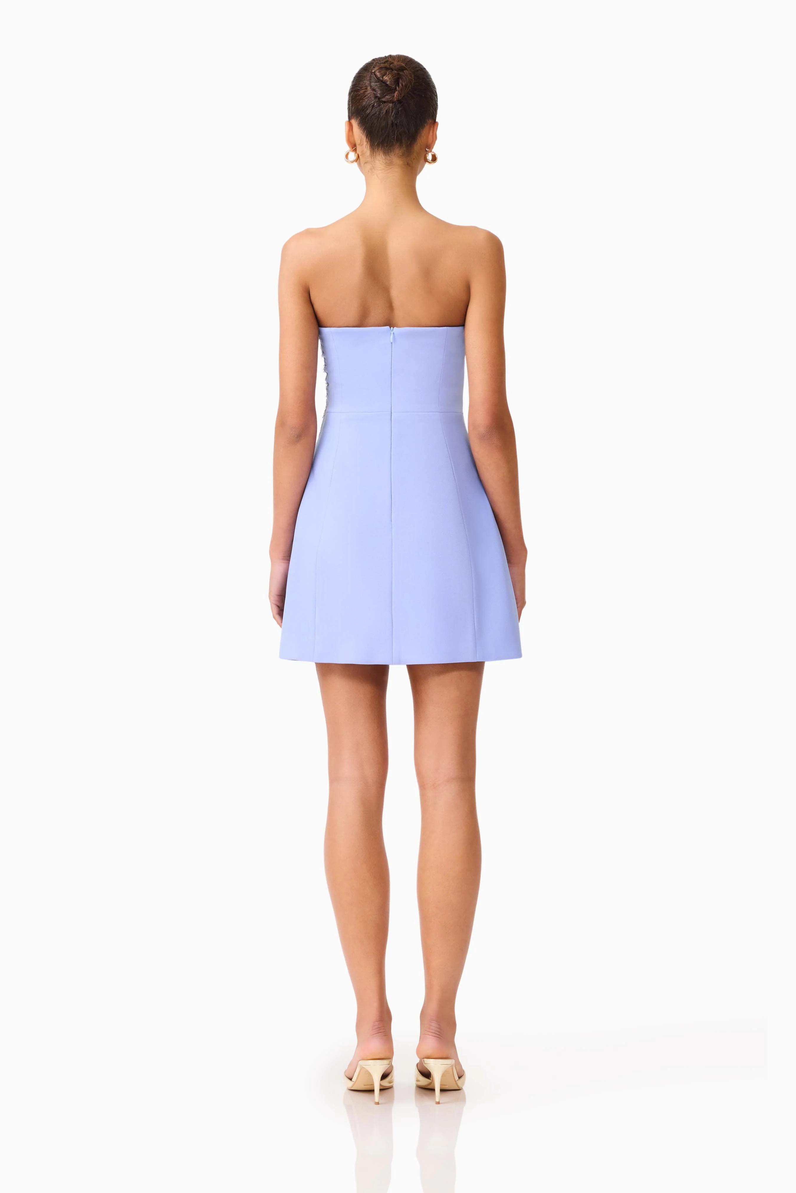 Mira Strapless Mini Dress in Blue