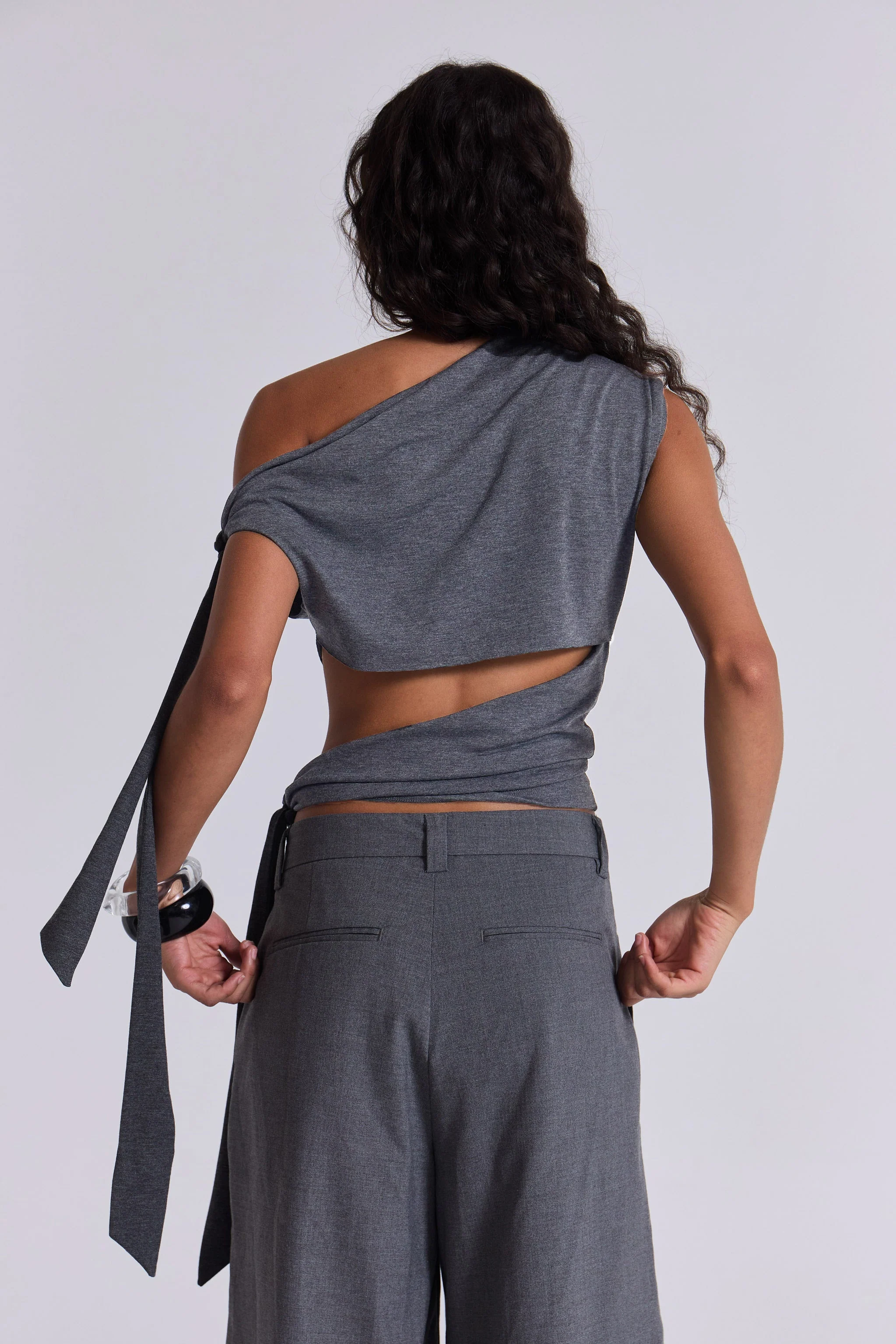 Mena Asymmetric Top in Grey