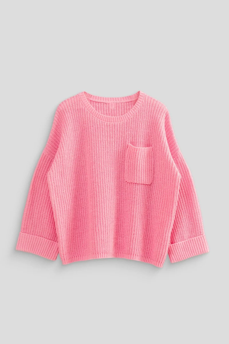Oversized Patch Pocket Sweater