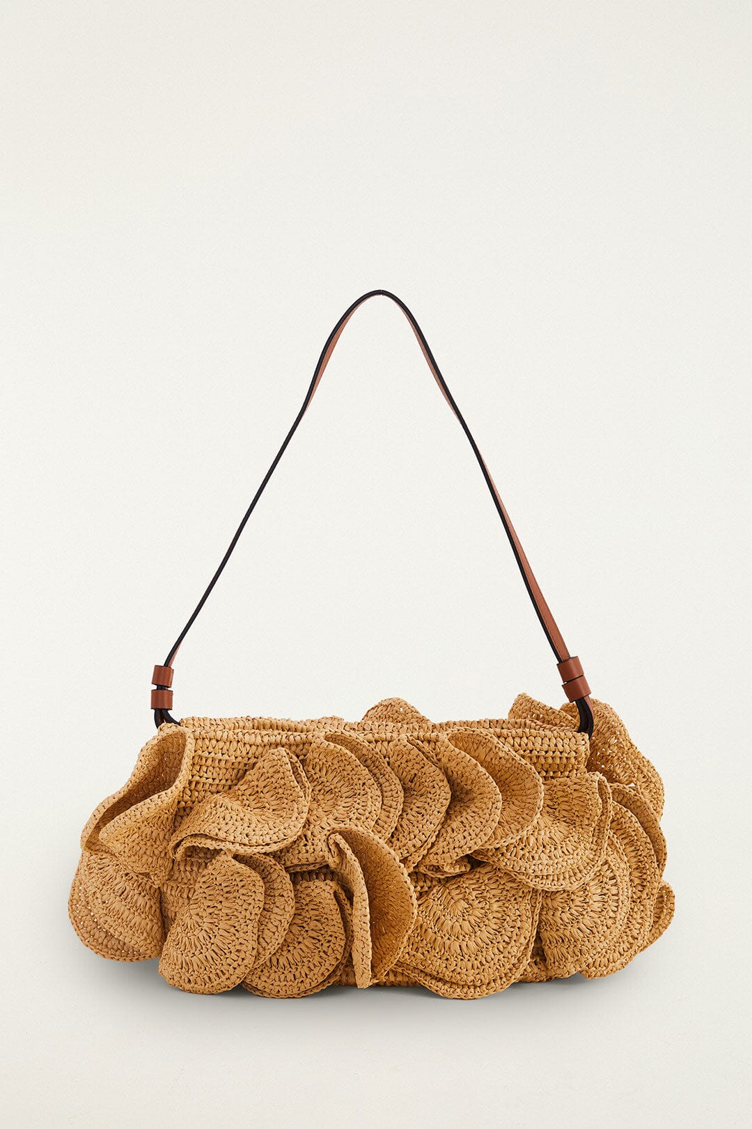 Flower Raffia Shoulder Bag
