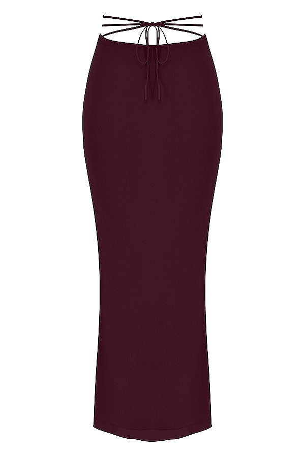 Prune Cutout Maxi Skirt