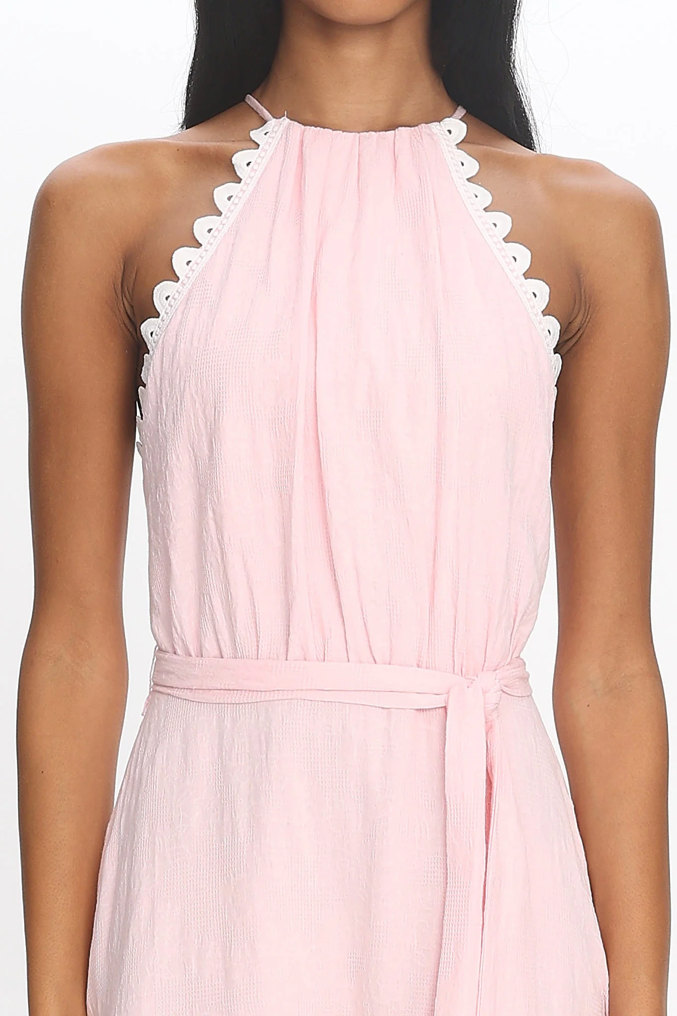 Promise Keeper Crochet Trim Maxi Dress Blush Pink - luluinthesky