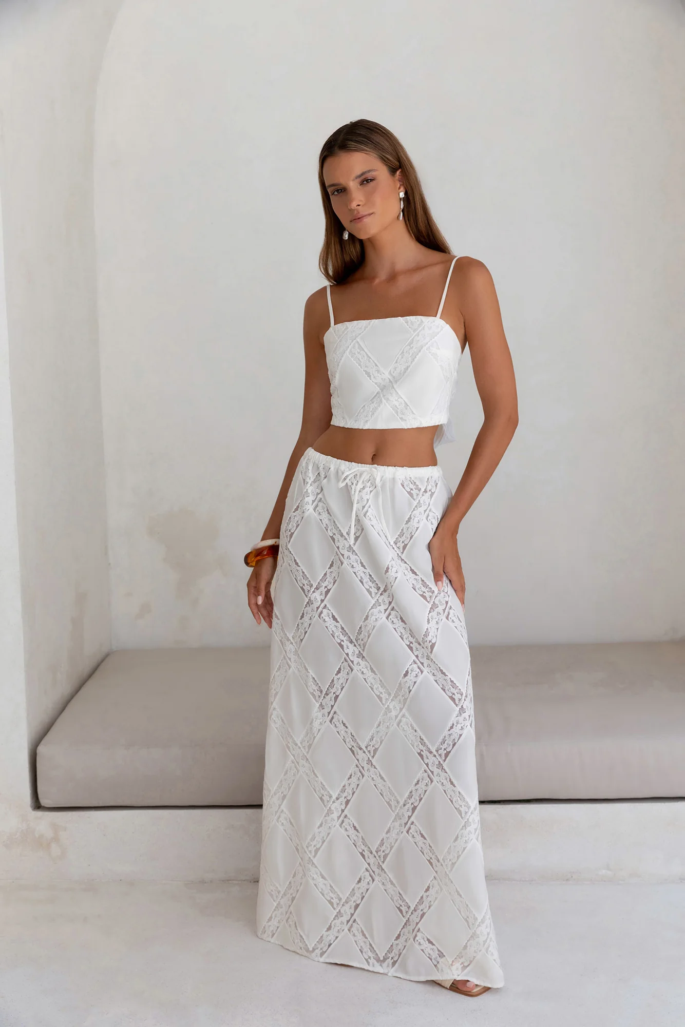 Ocean Air Oasis Maxi Skirt White - luluinthesky