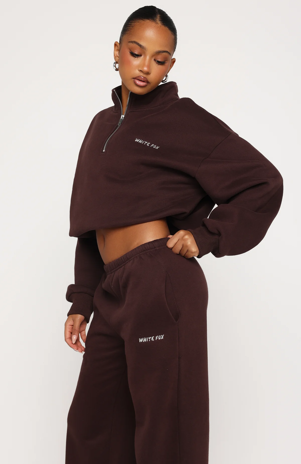 Test Drive Boxy Quarter Zip Sweater Chocolate