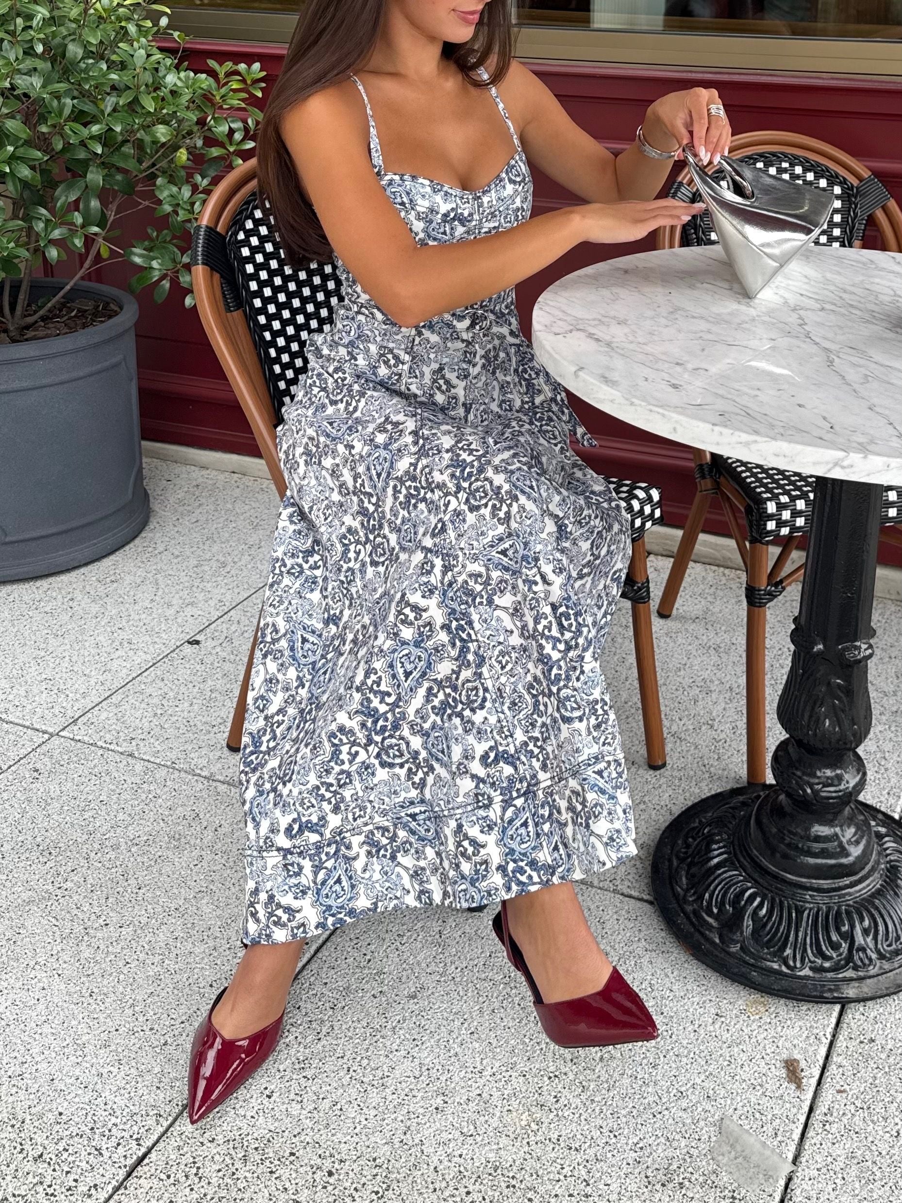The Fiona Dress -  Chedworth Paisley Blue