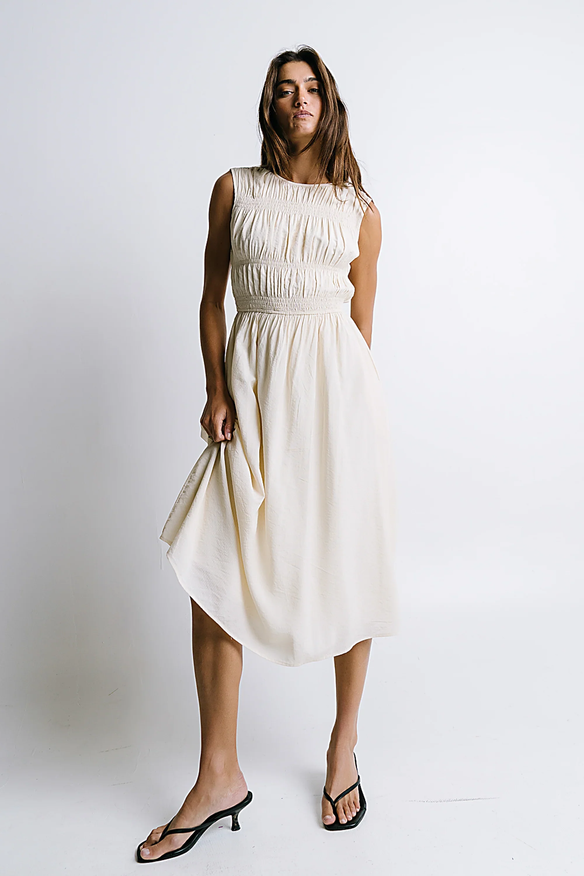 Johna Smocked Midi Dress