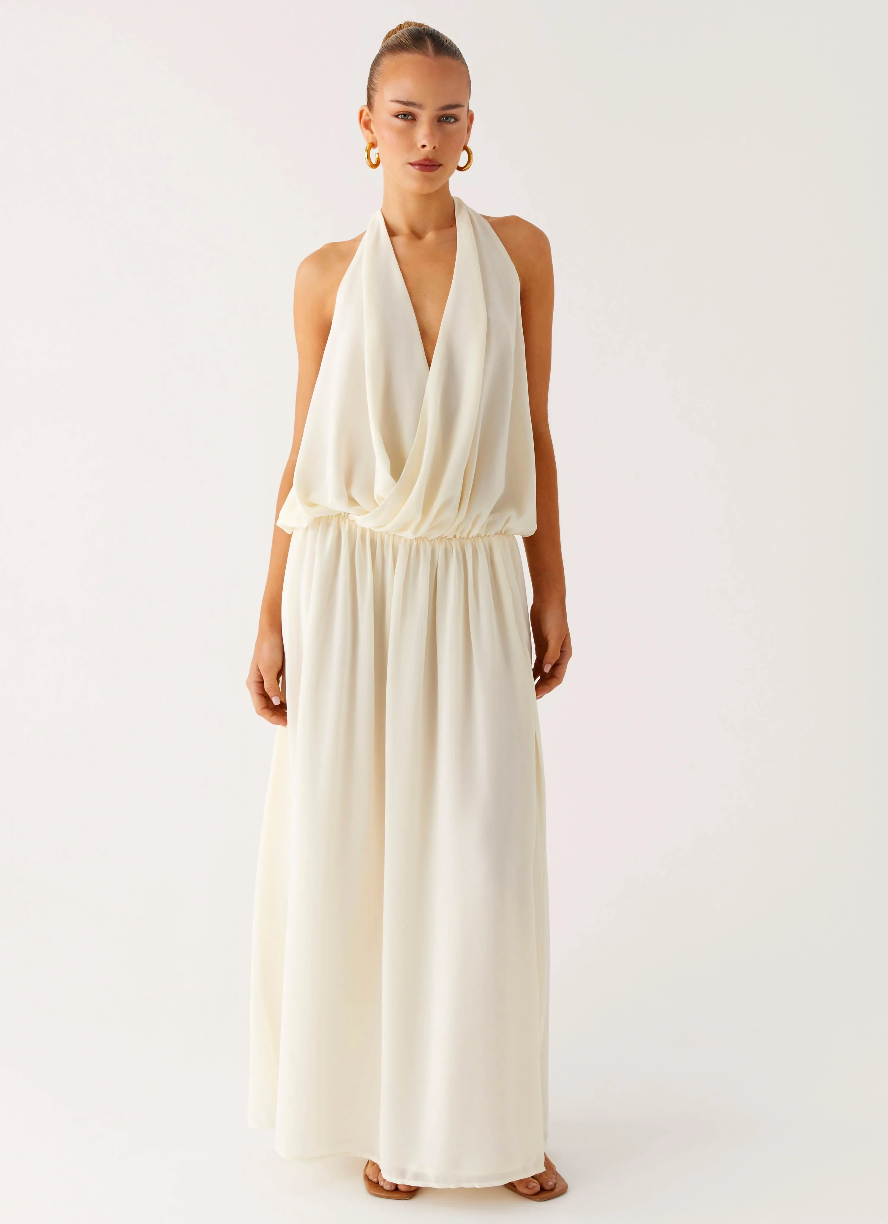 Narlah Halter Maxi Dress - Ivory