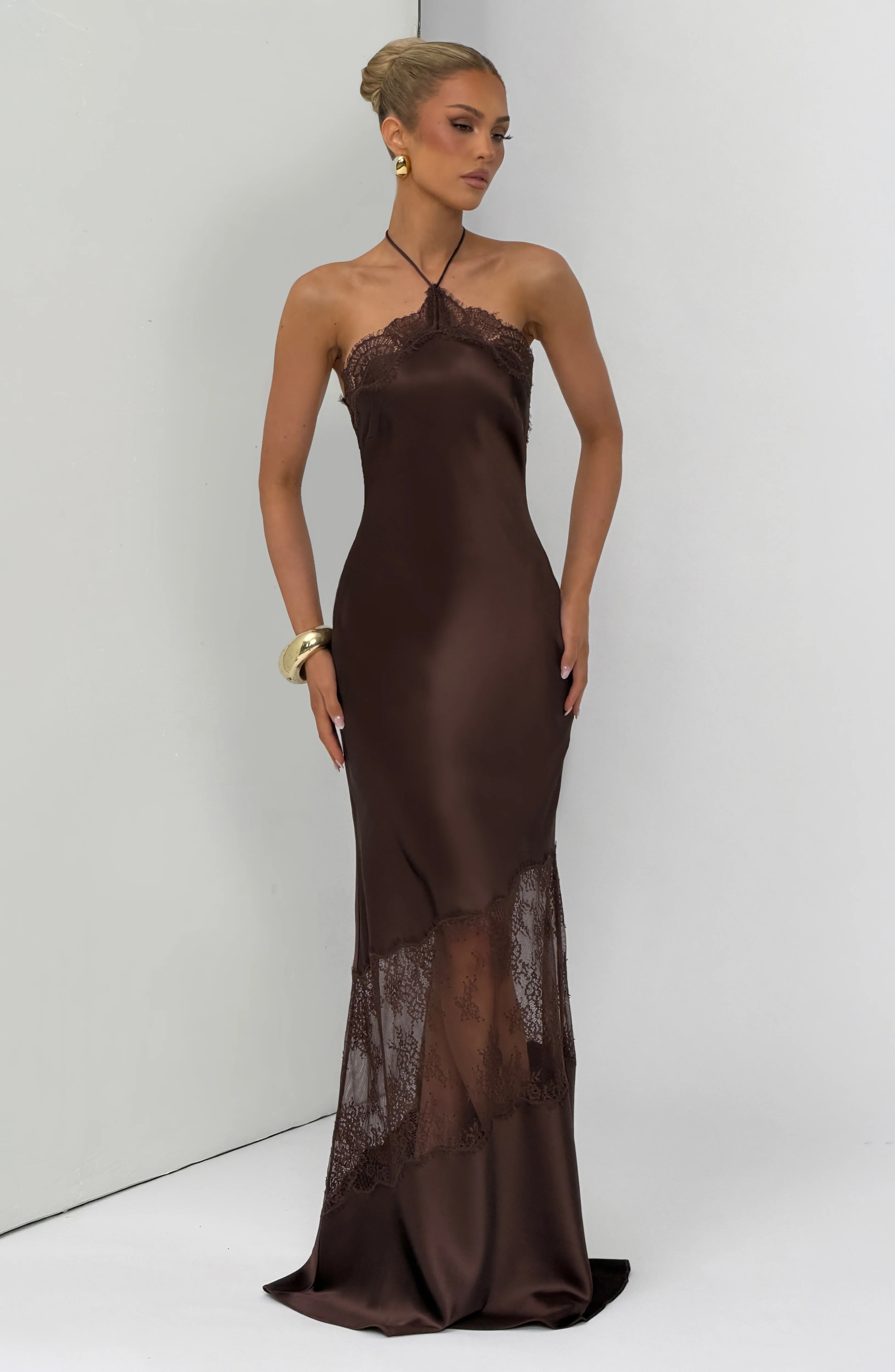 Agnetha Maxi Dress - Plum Brown