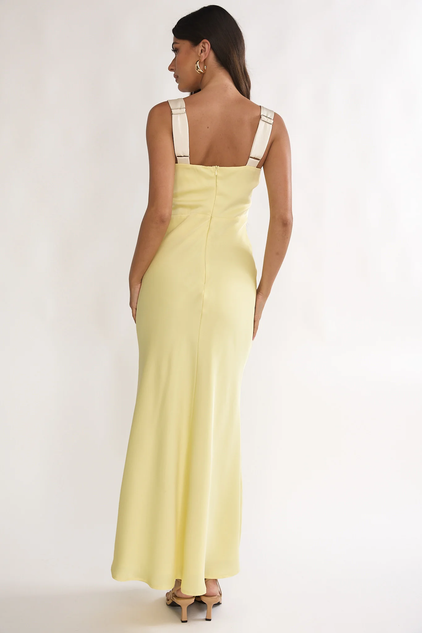 Elowra Bow Bust Maxi Dress Butter - luluinthesky