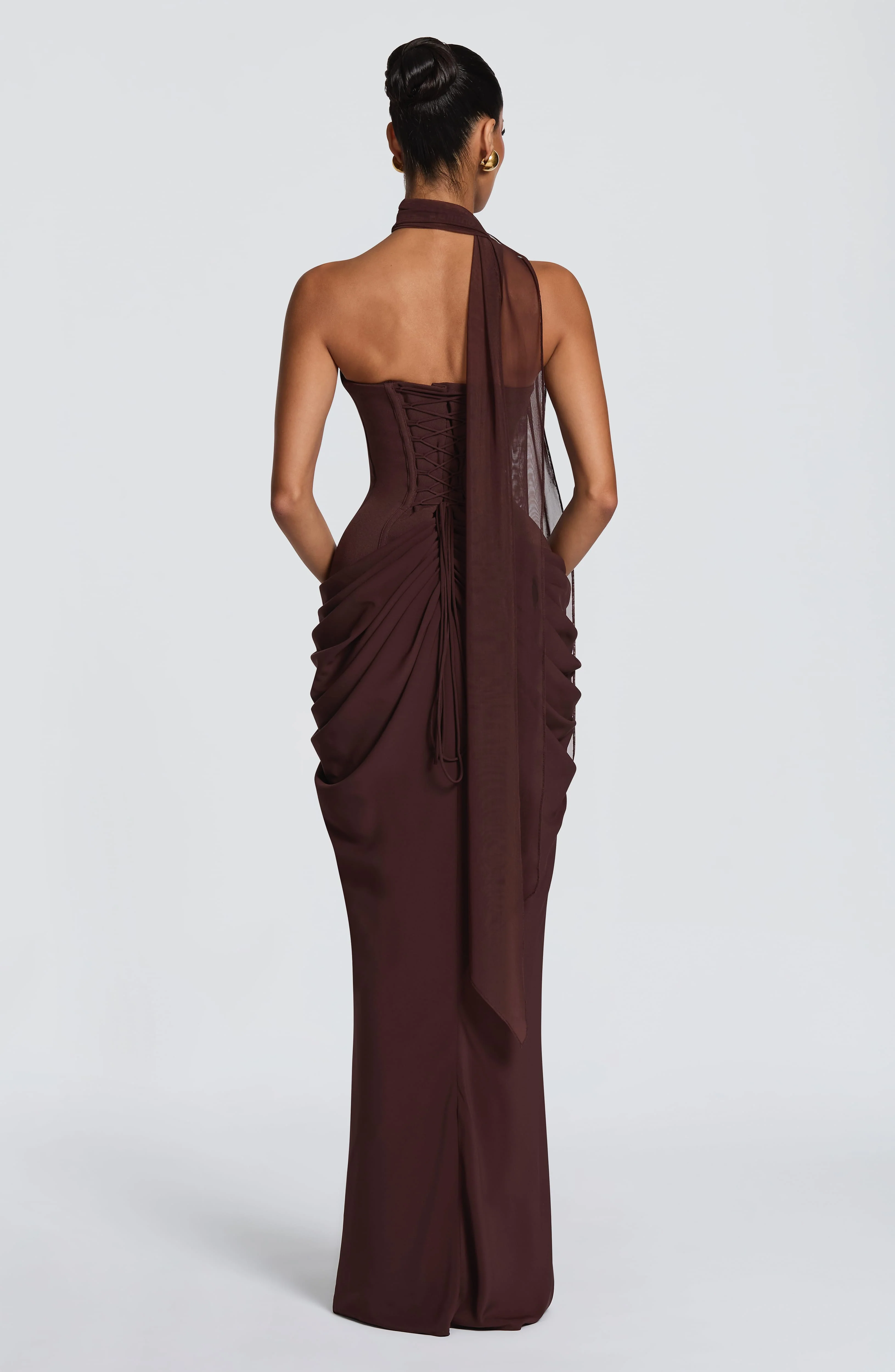 Chiara Maxi Dress - Plum Brown