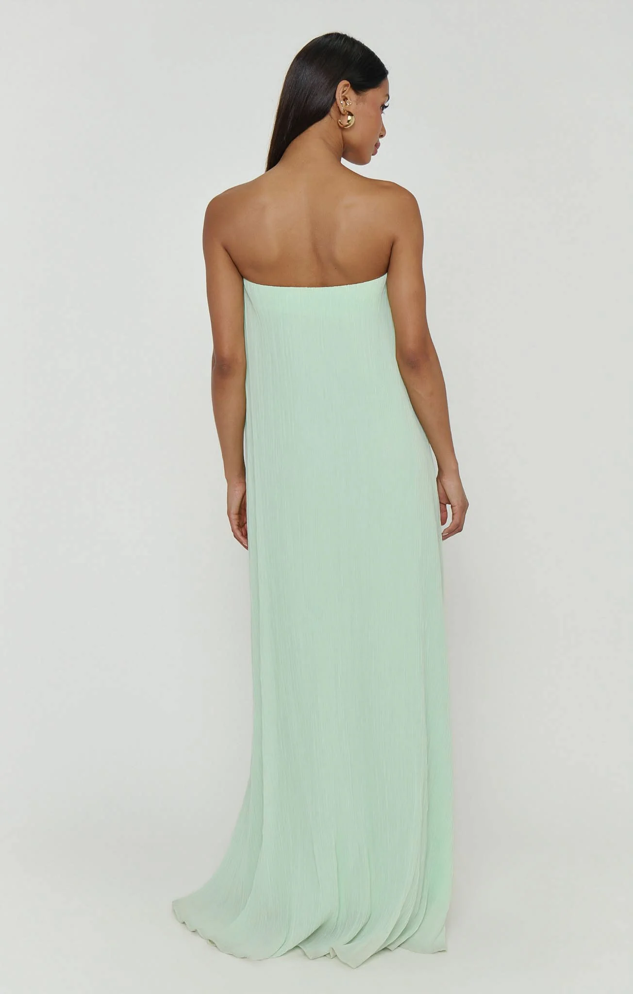 Athena Maxi Dress ~ Pistachio Pleated Chiffon