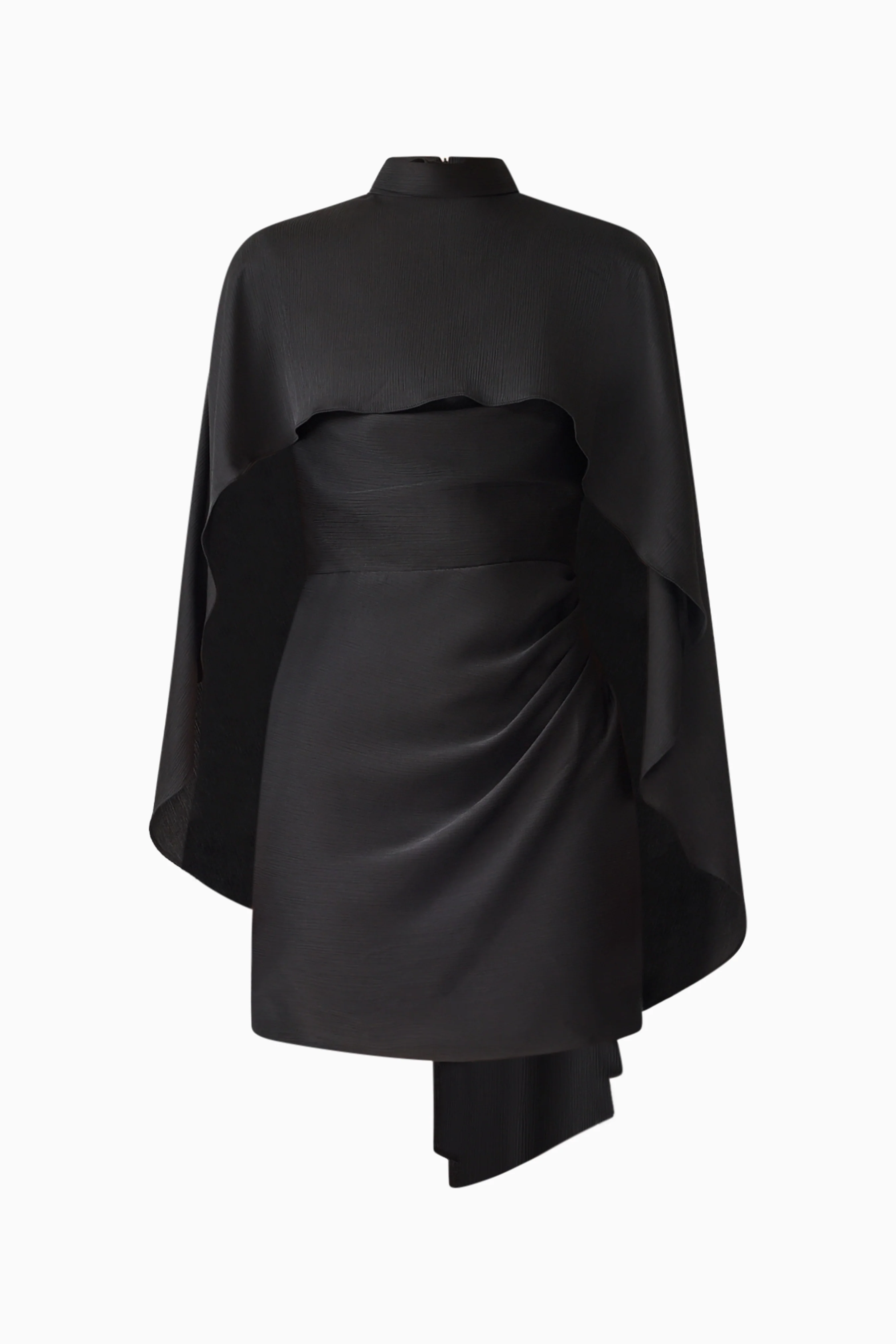 Auriella Cape Mini Dress in Black