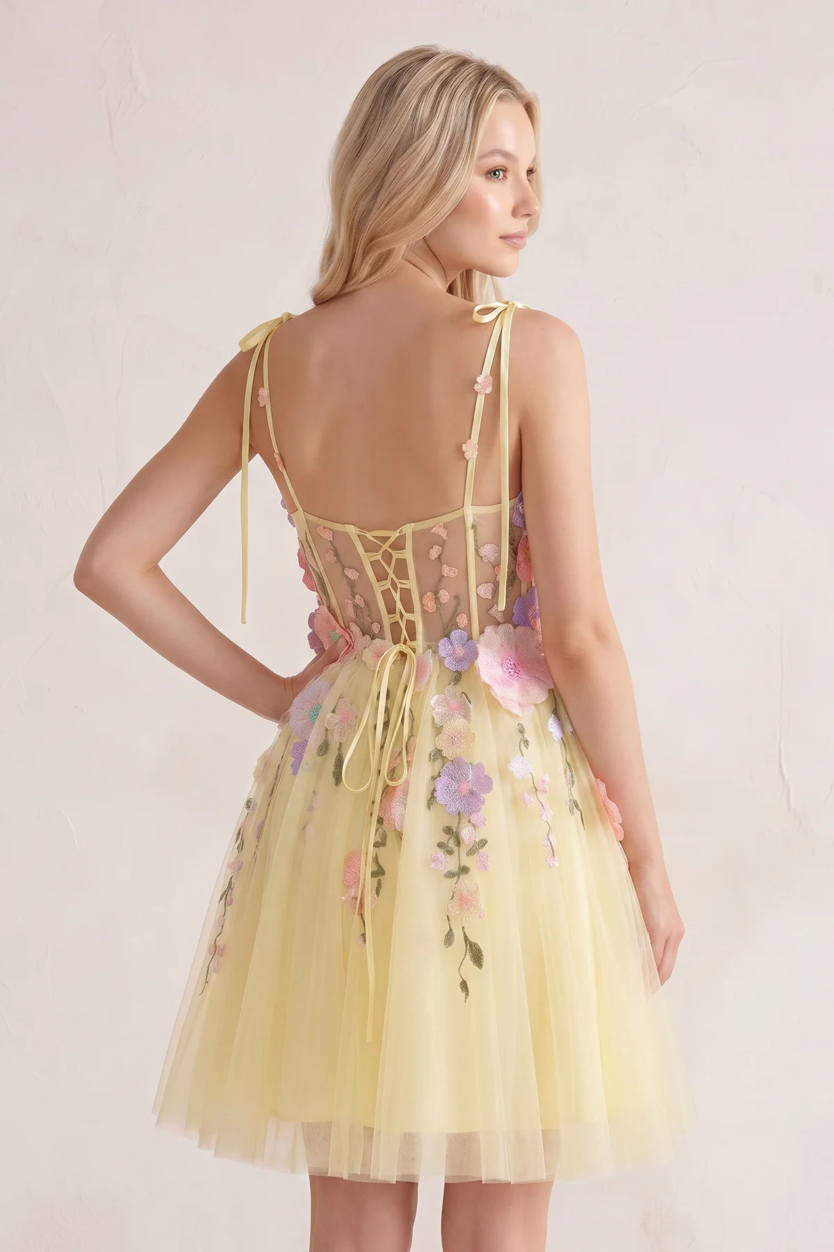 A-Line Lavender Bloom Mini Homecoming Dress