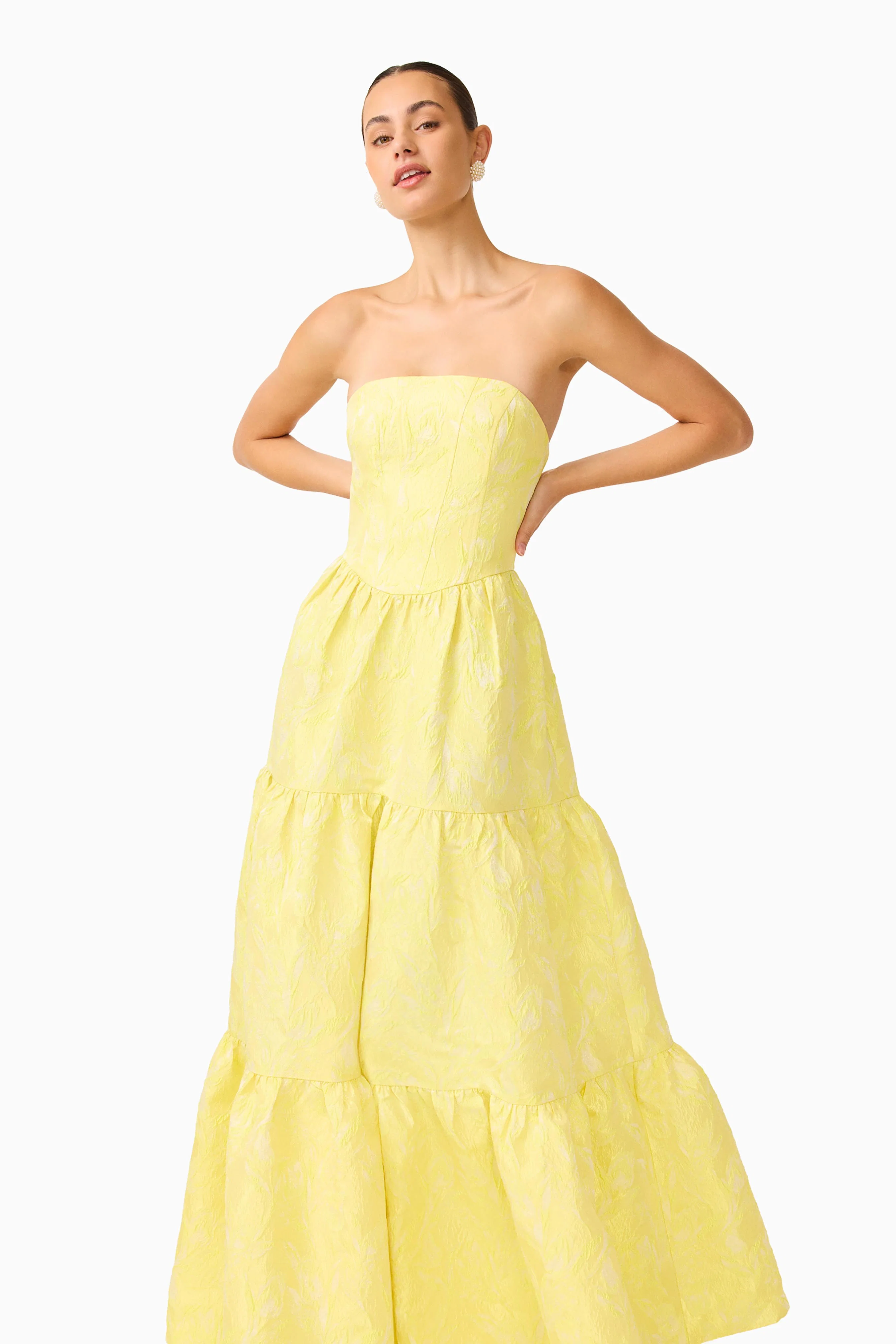 Luella Strapless Gown in Yellow