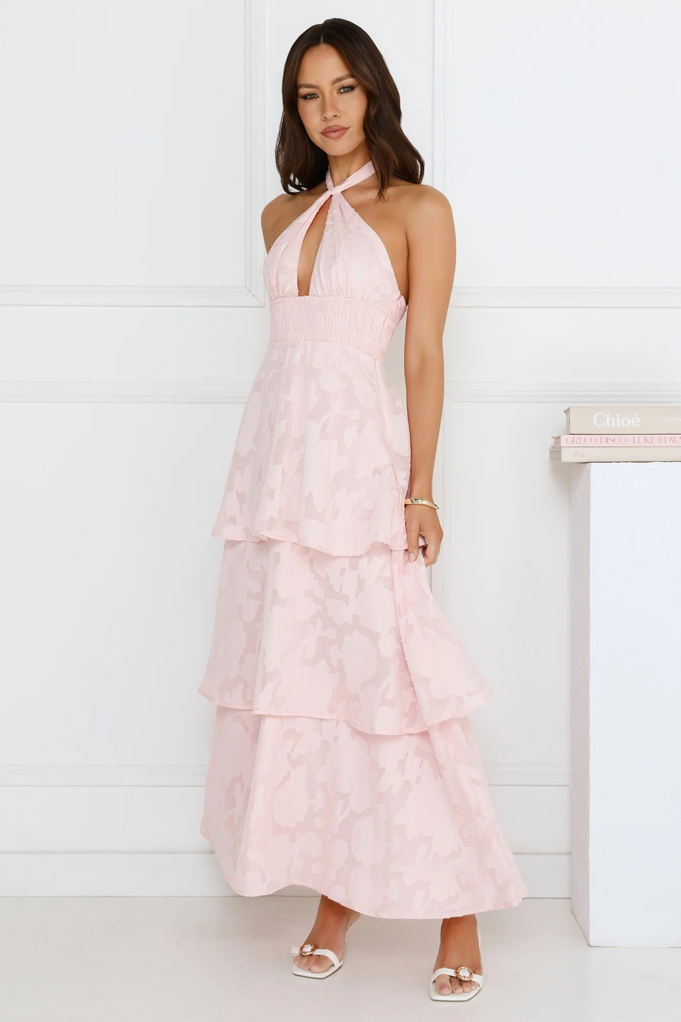 Island Sway Halter Maxi Dress Pink