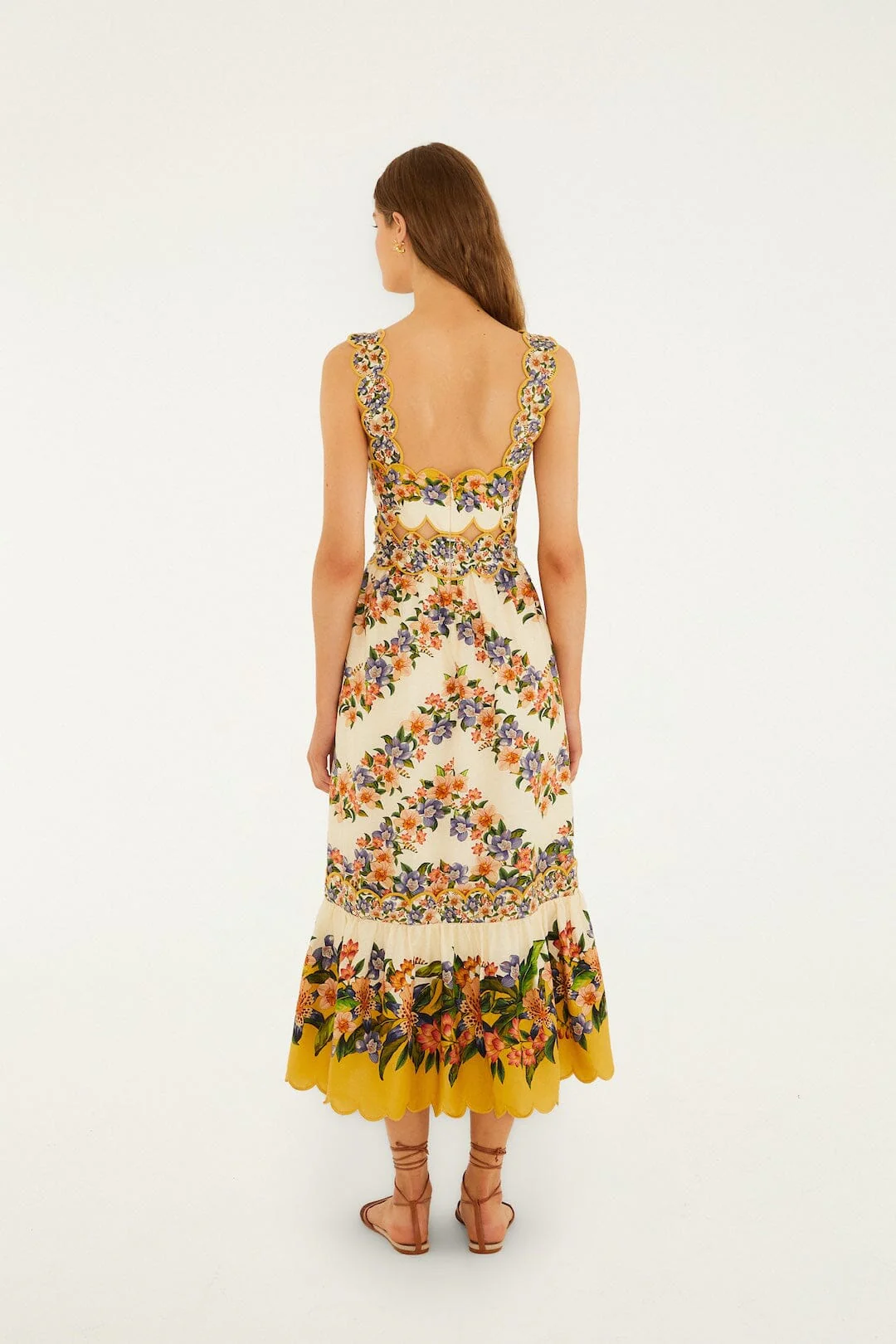 Sand Hilo Stripes Midi Dress