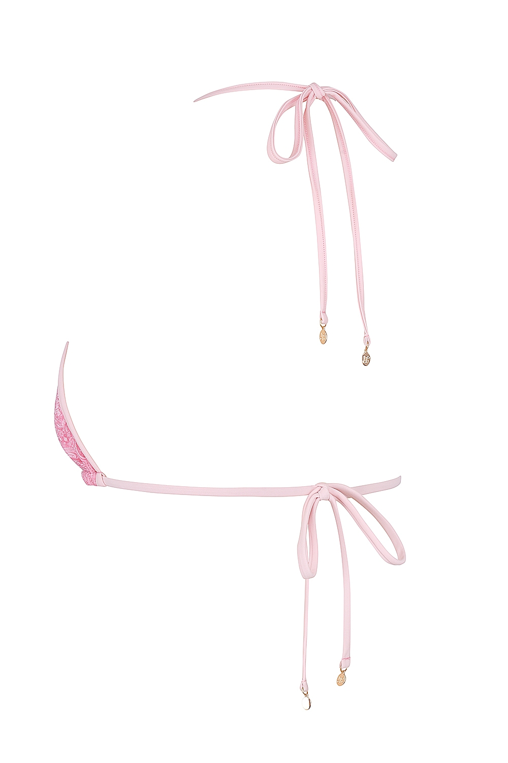 Pink Paisley Triangle Bikini Top